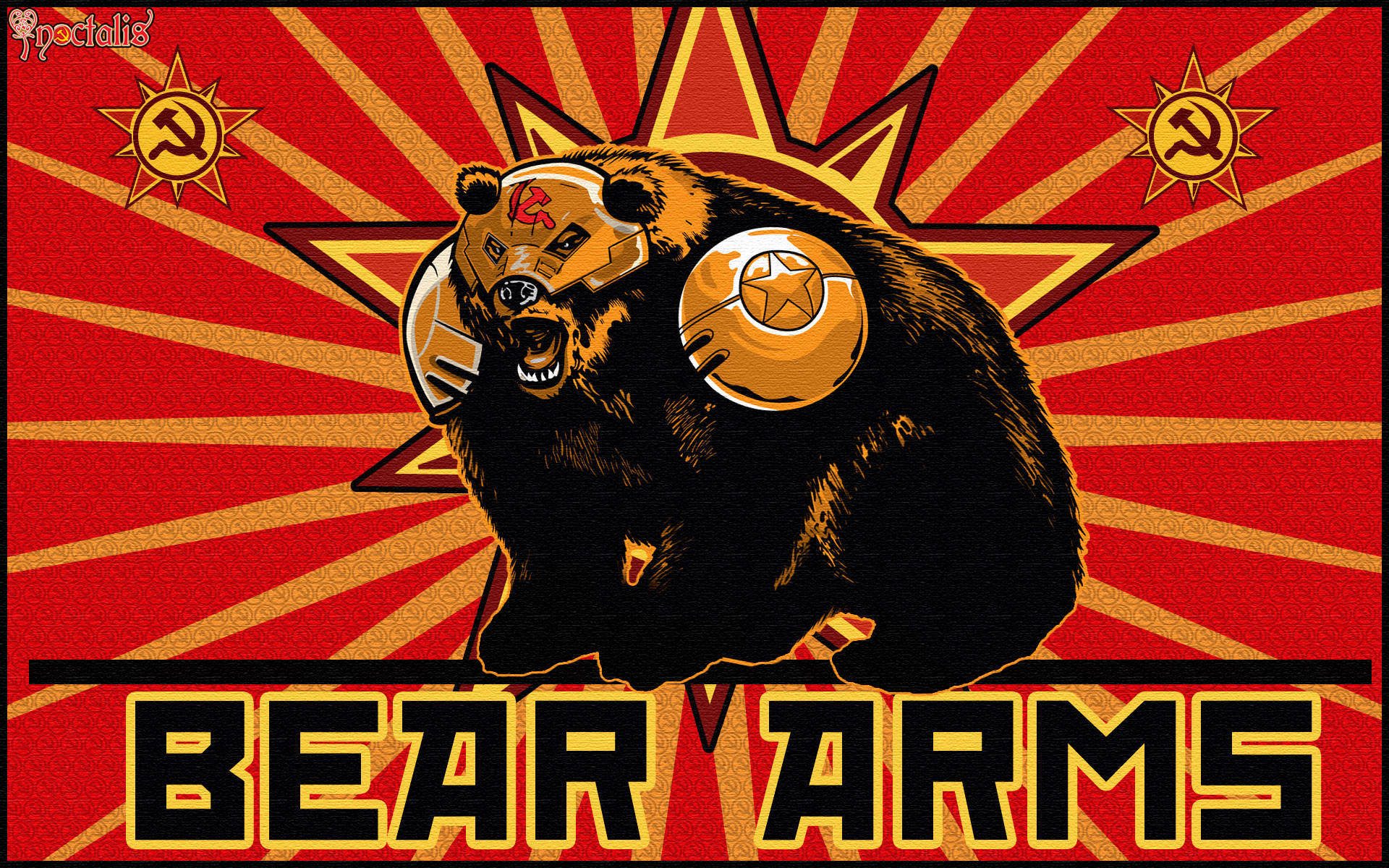 Bear With Soviet Union Flag Logo Background