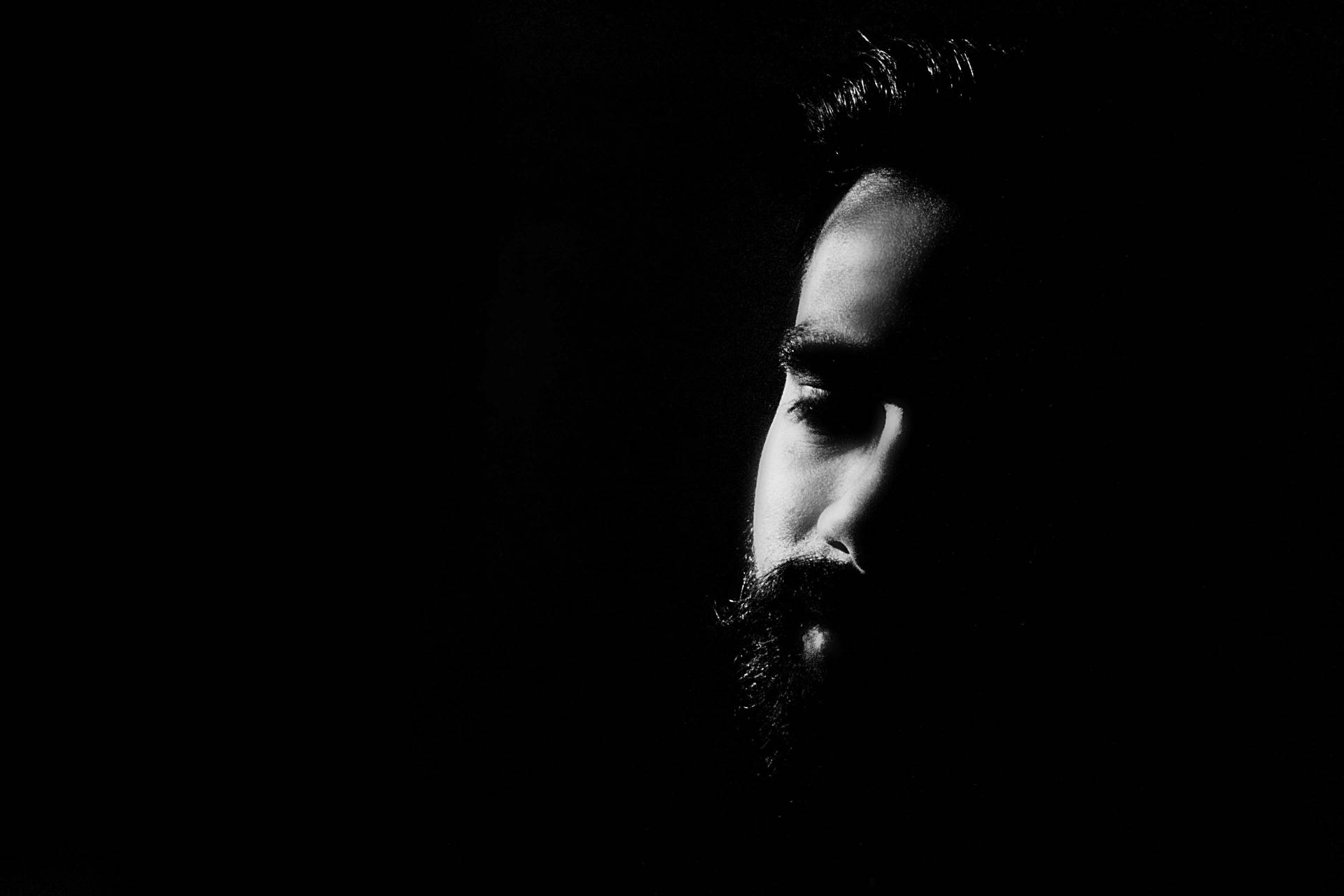 Bearded Guy With Monochromatic Filter Effect Background