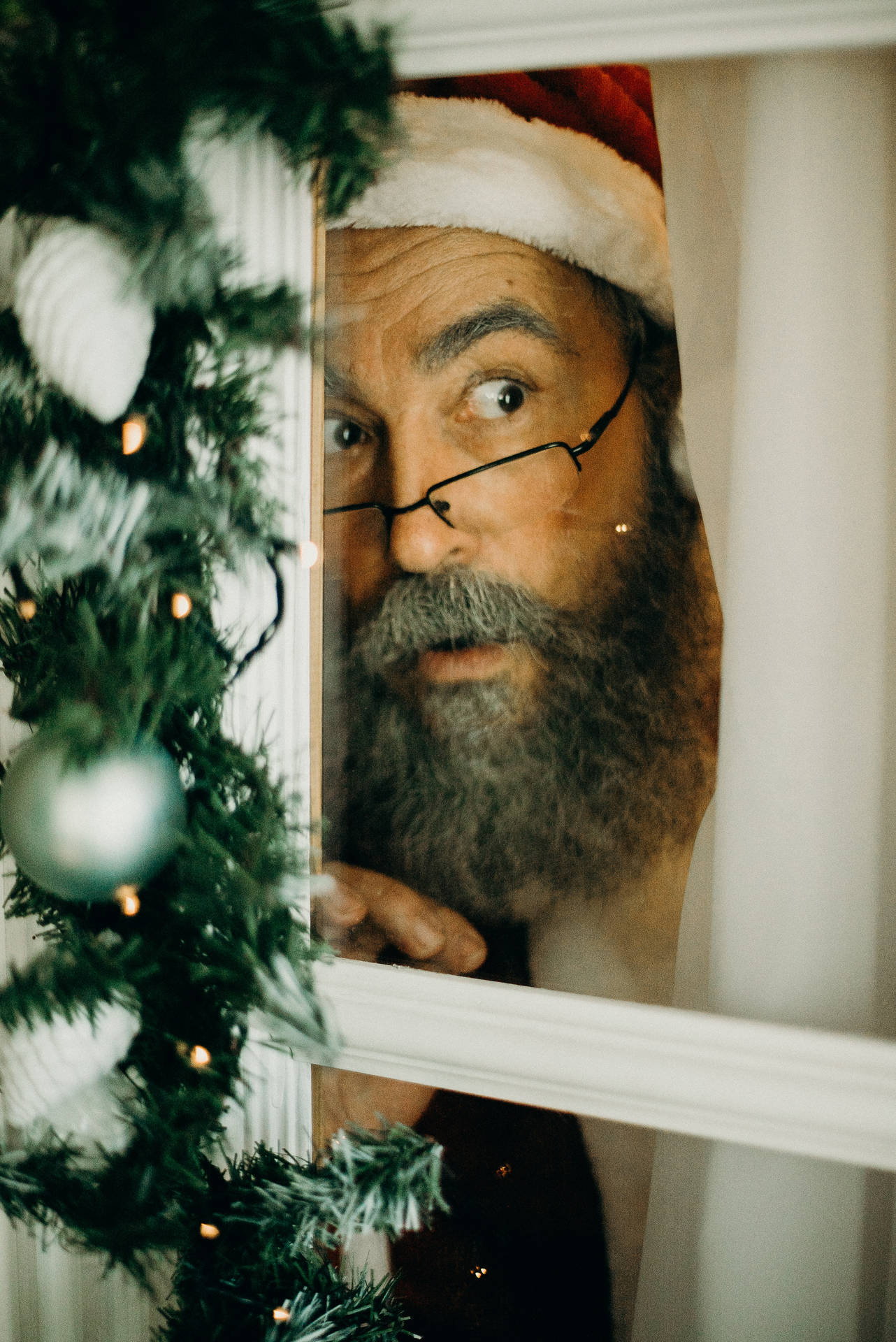 Bearded Santa Male Face Background