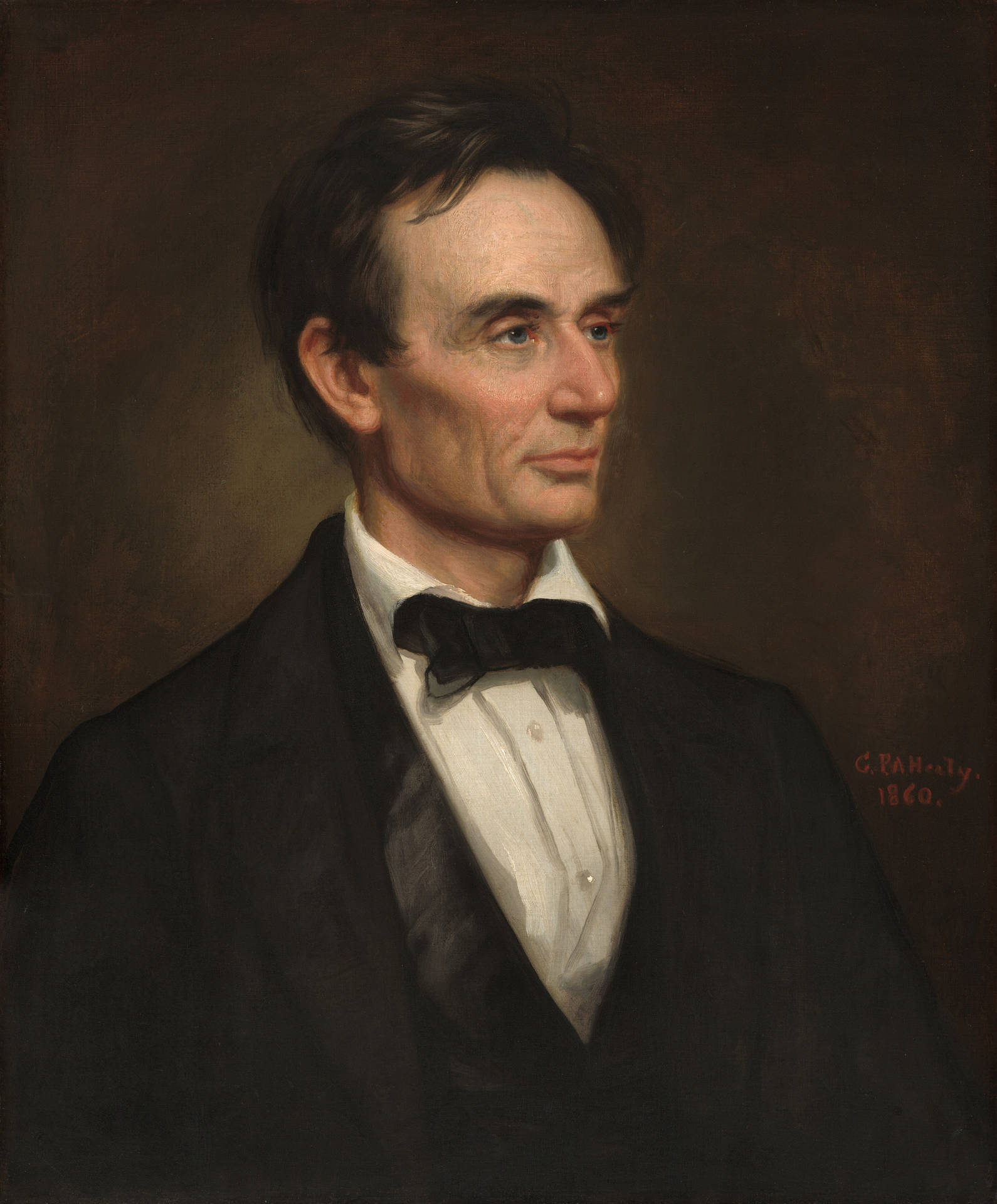 Beardless Abraham Lincoln Colored Portrait Background