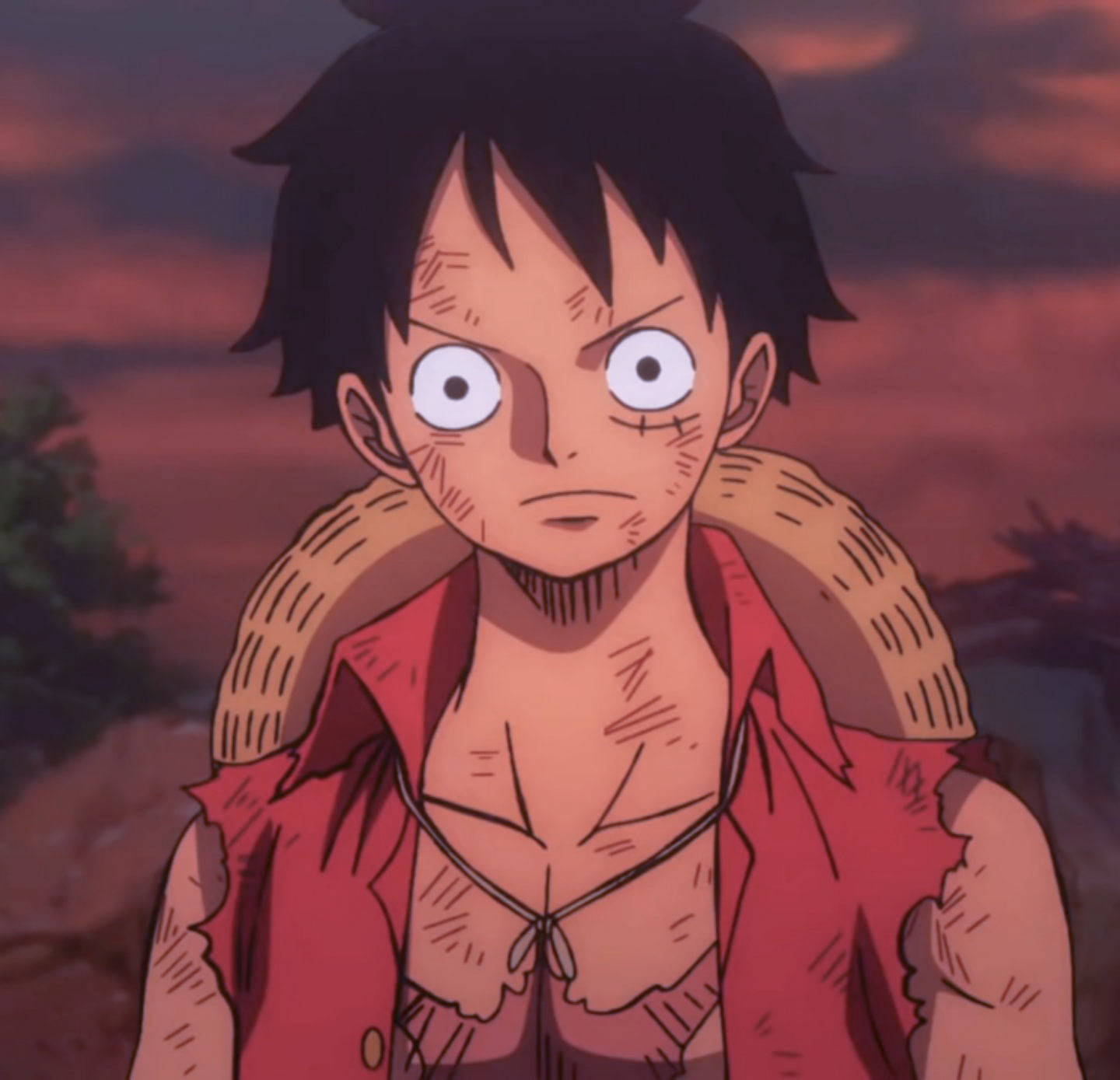 Beat-up Luffy Aesthetic Background