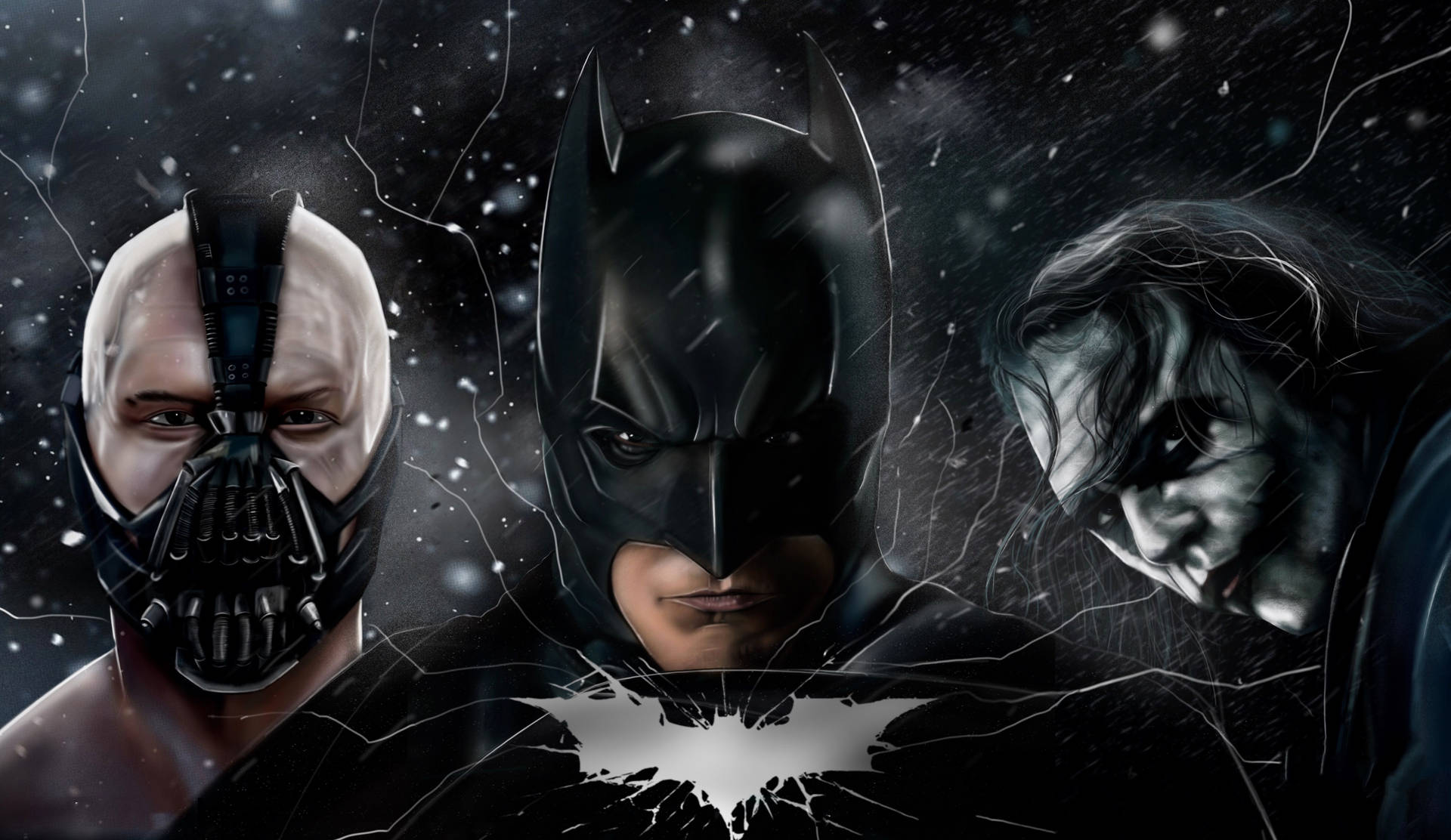 Beating Fear With Courage - Batman, Bane, And The Joker Background