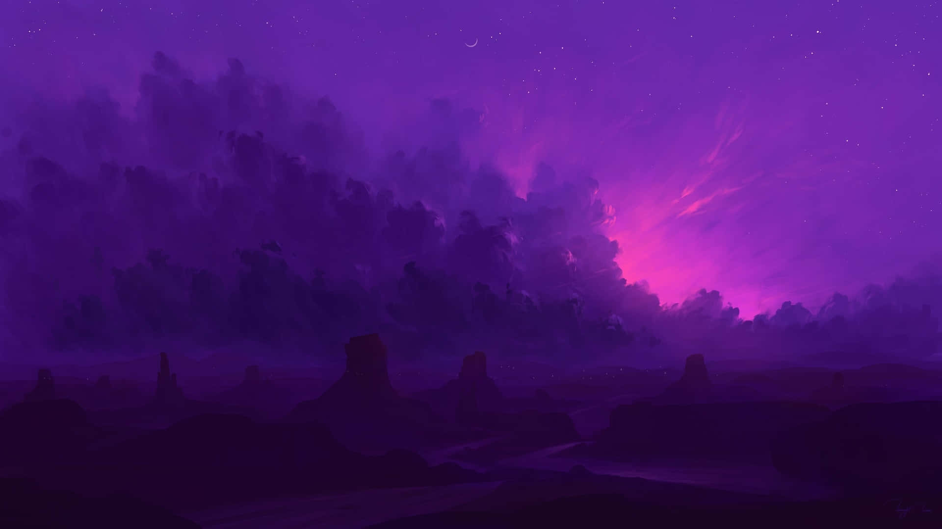 Beautiful Aesthetic Purple Sky Background