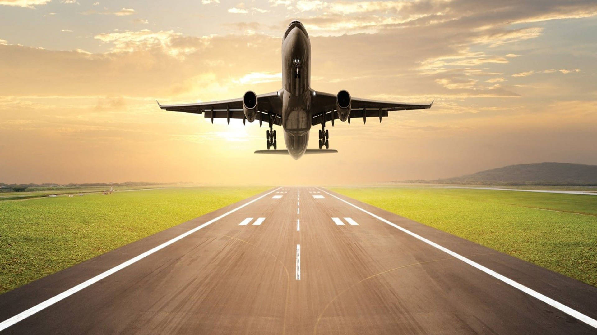 Beautiful Airport Runway Background