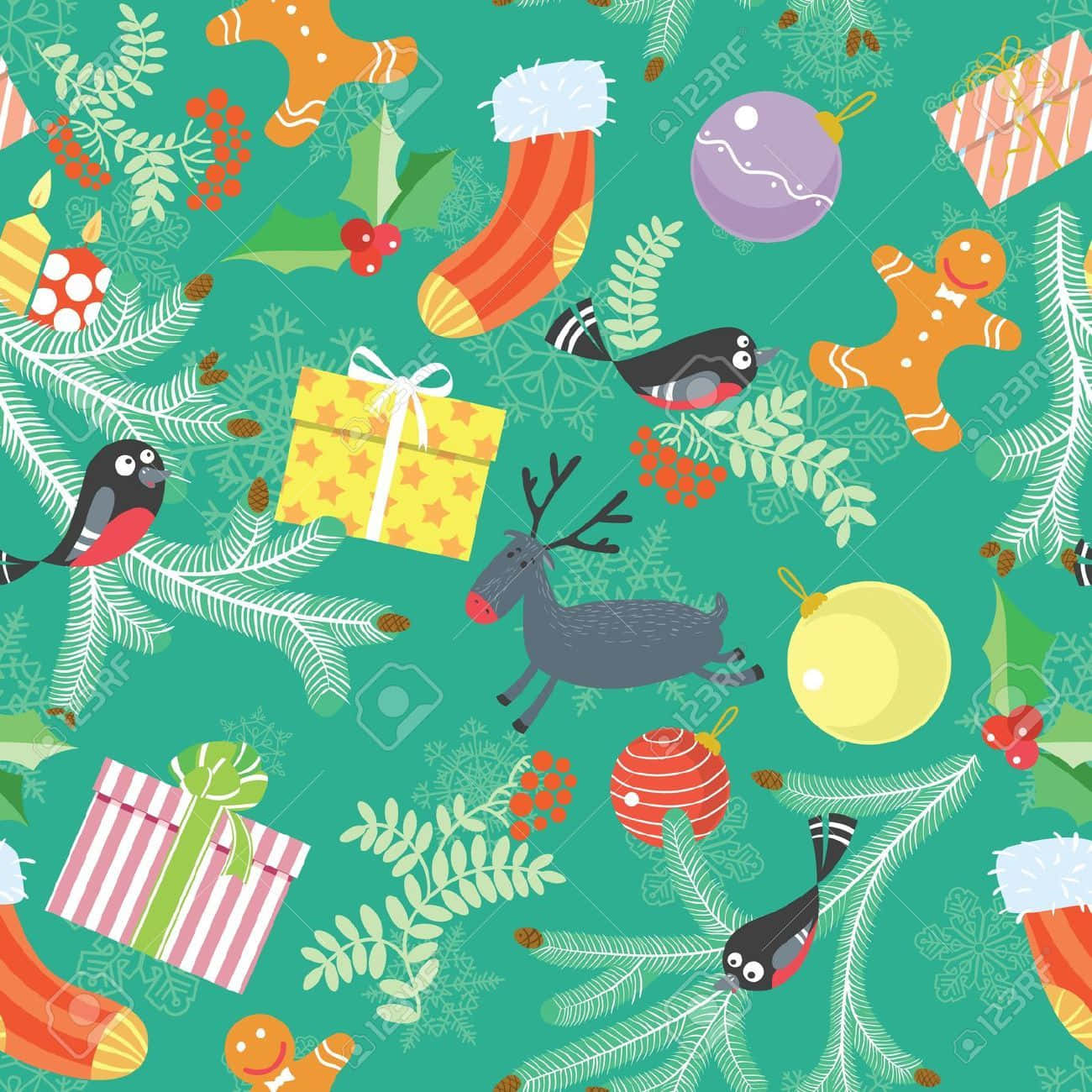 Beautiful And Festive Christmas Pattern. Background