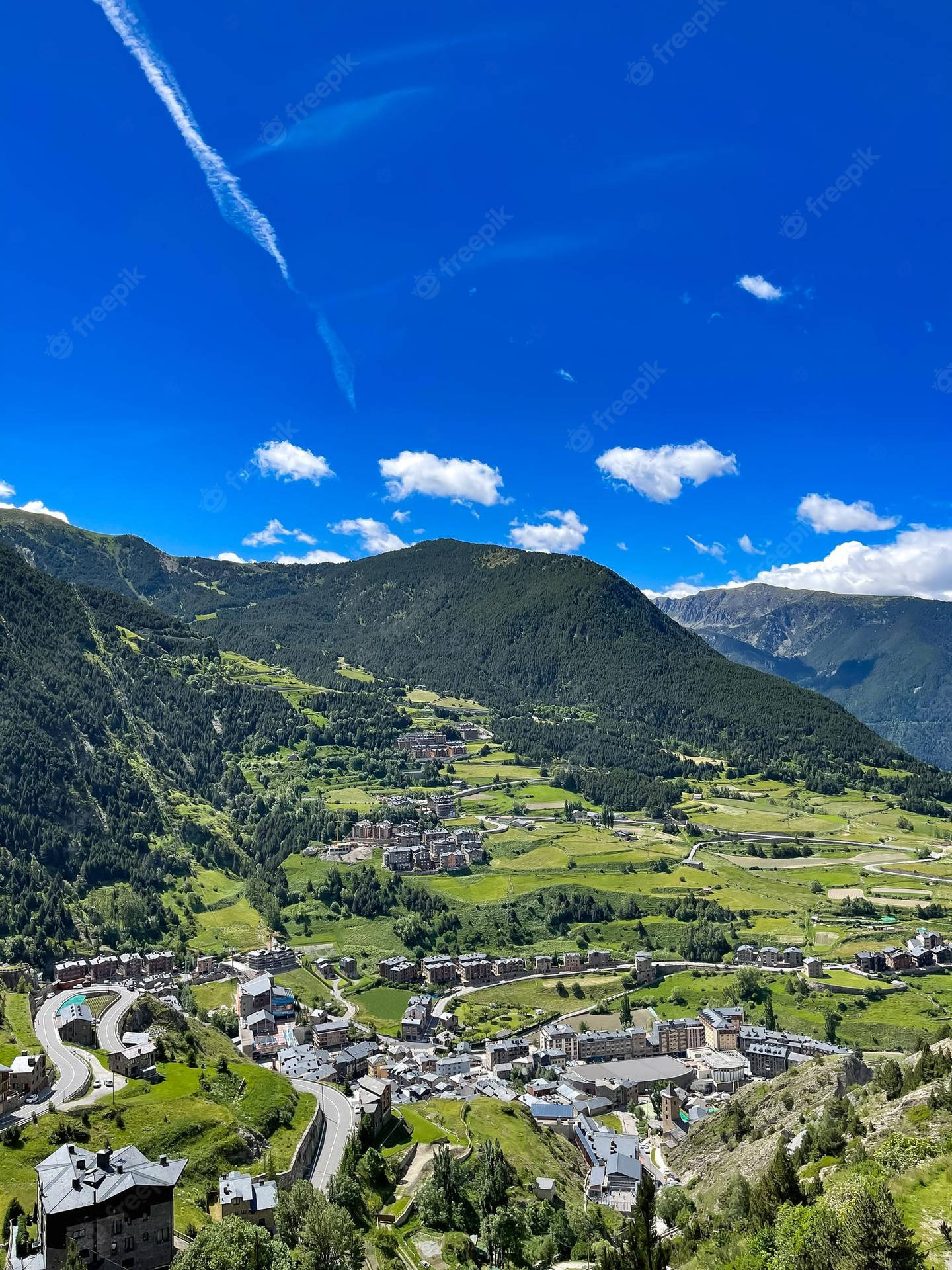 Beautiful Andorra Grassy Mountains Background