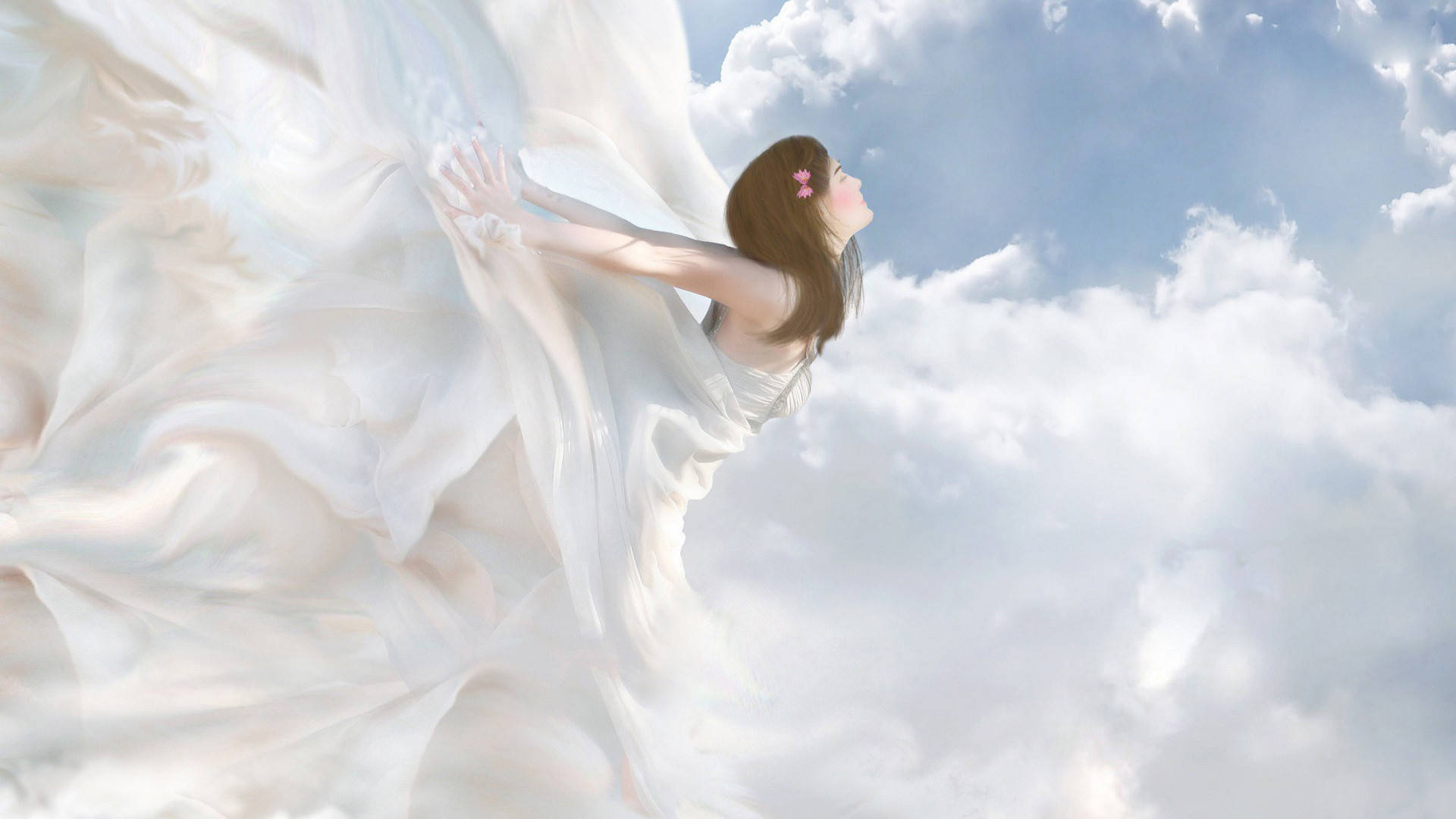 Beautiful Angels In The Sky Background