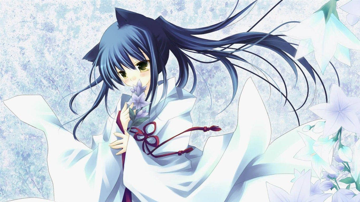 Beautiful Anime Cat Girl Background
