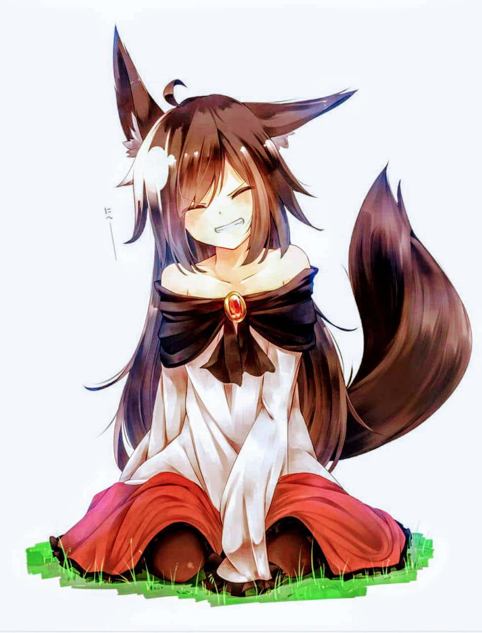 Beautiful Anime Girl With Black Styles Hair Background