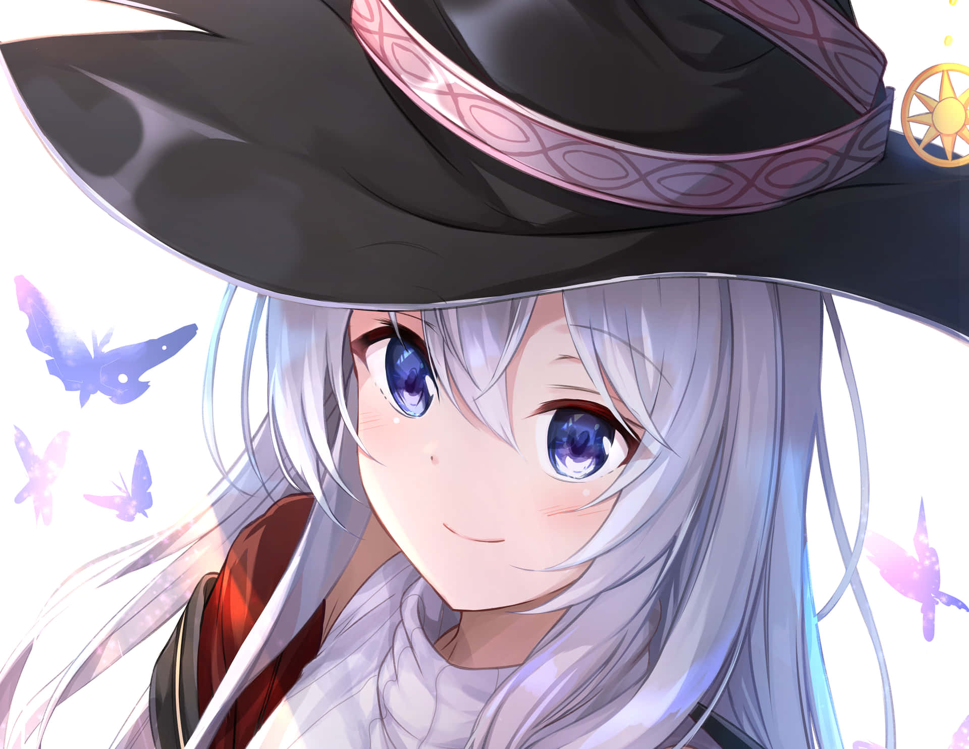 Beautiful Anime Girl With Smug Face Background