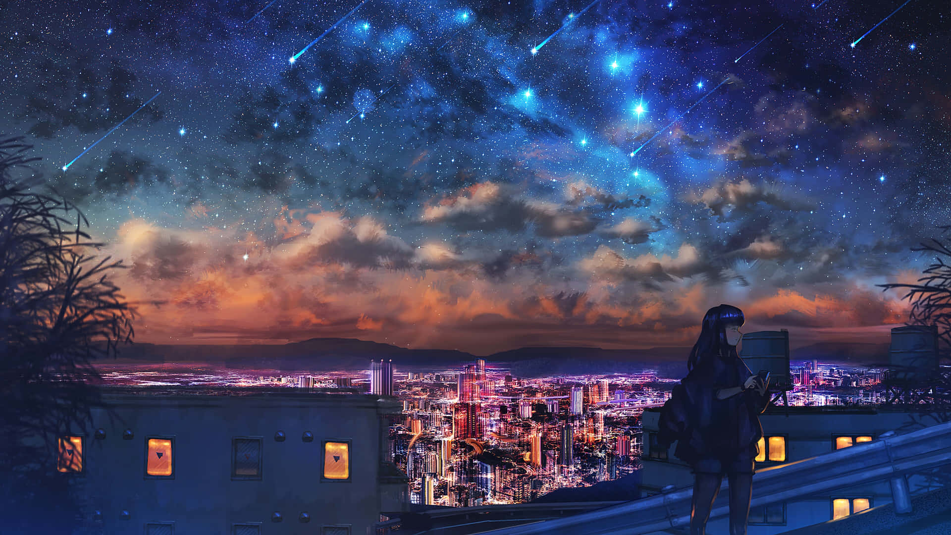 Beautiful Anime Night Background