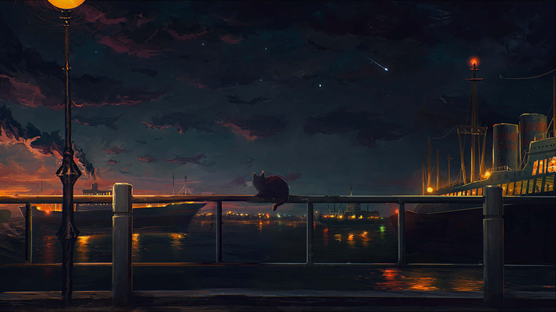 Beautiful Anime Night Background