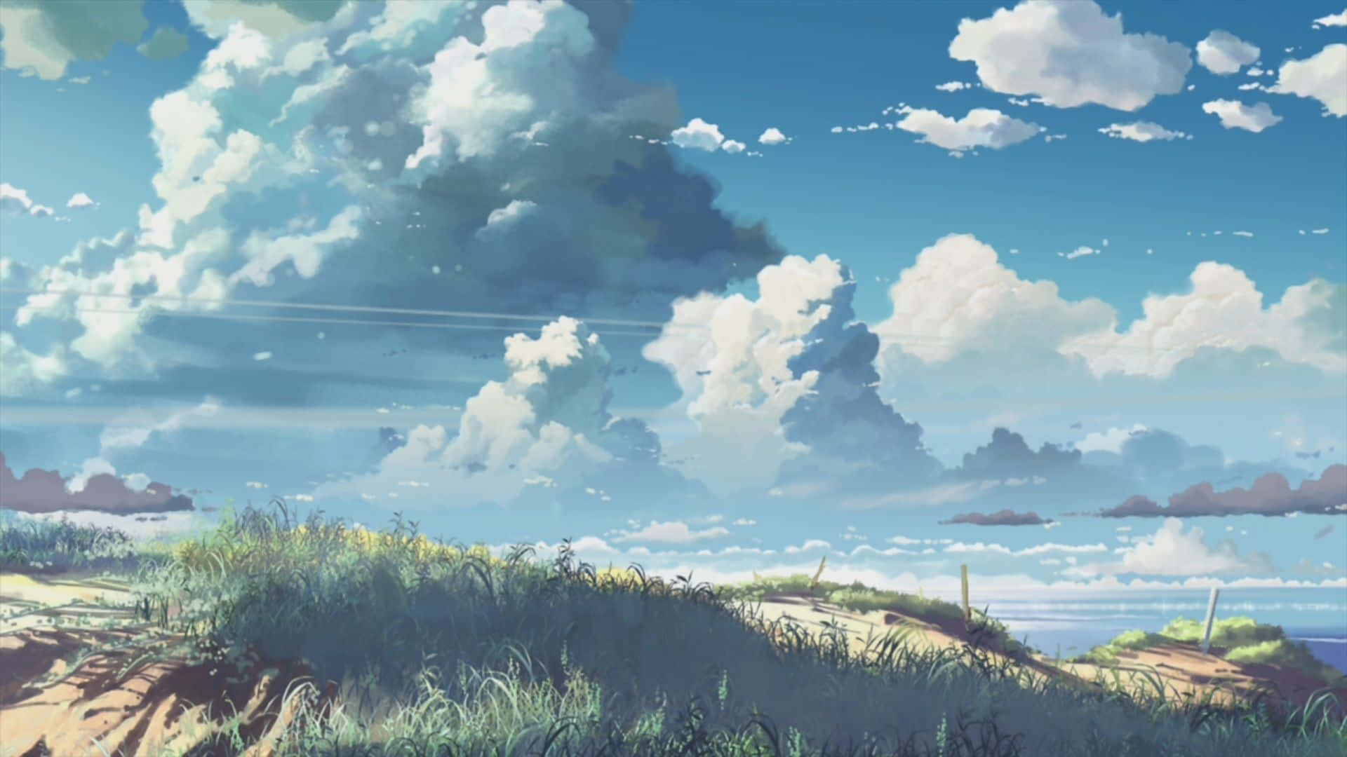 Beautiful Anime Scenery By Makoto Shinkai Background