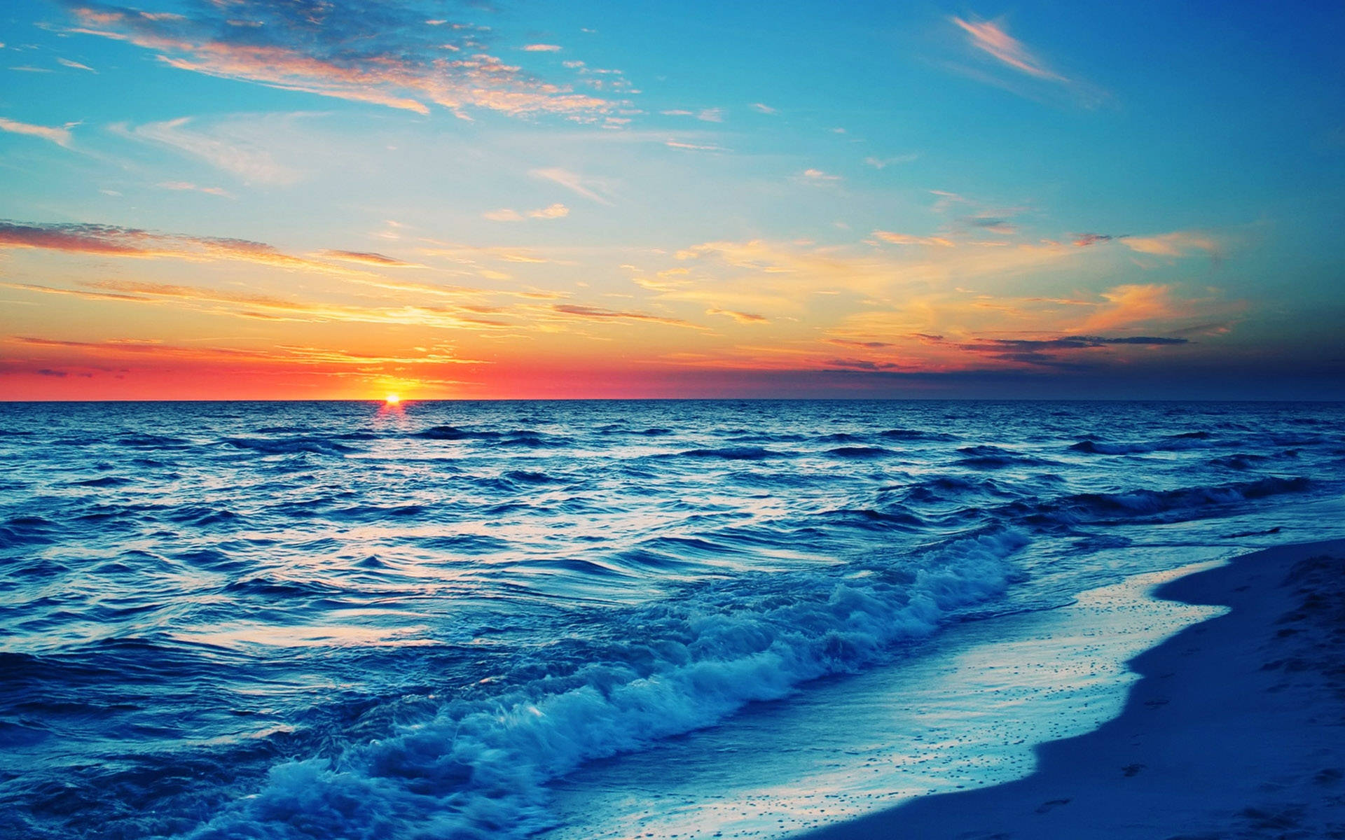 Beautiful Beach Sunset Background