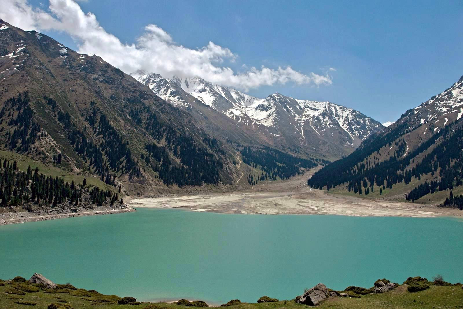 Beautiful Big Almaty Lake Kazakhstan Background