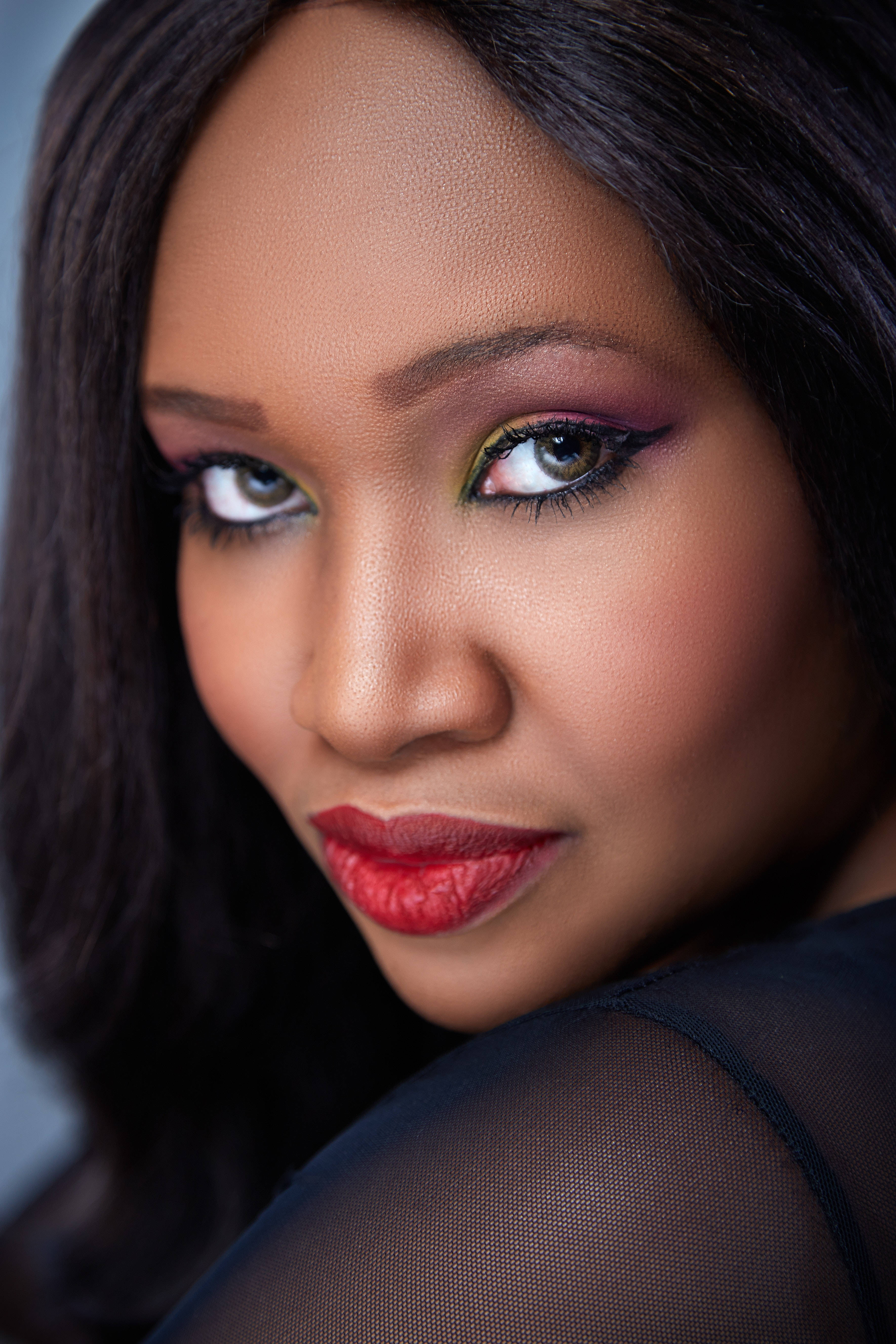 Beautiful Black Woman Close-up Background