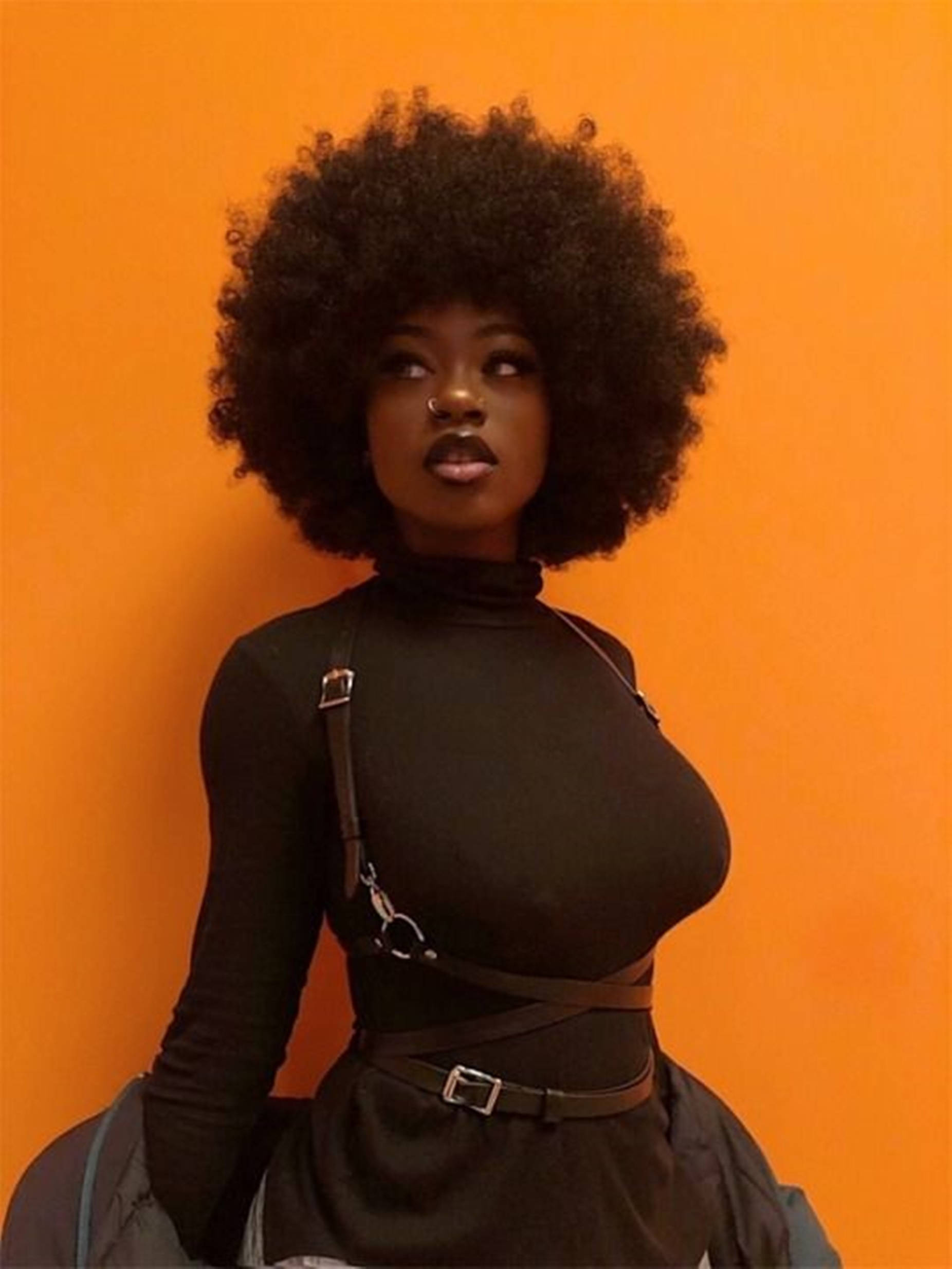 Beautiful Black Woman Orange