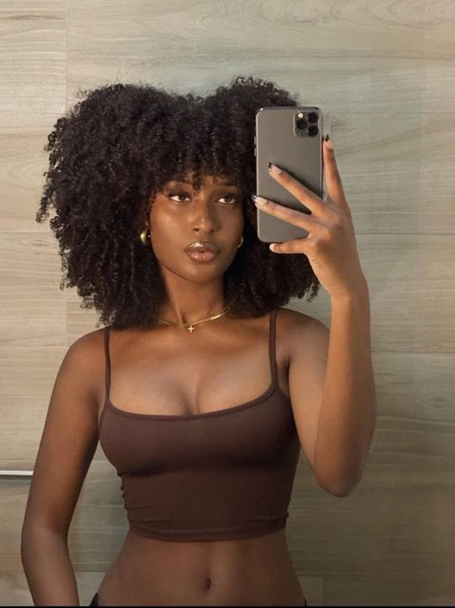 Beautiful Black Woman Simple Selfie