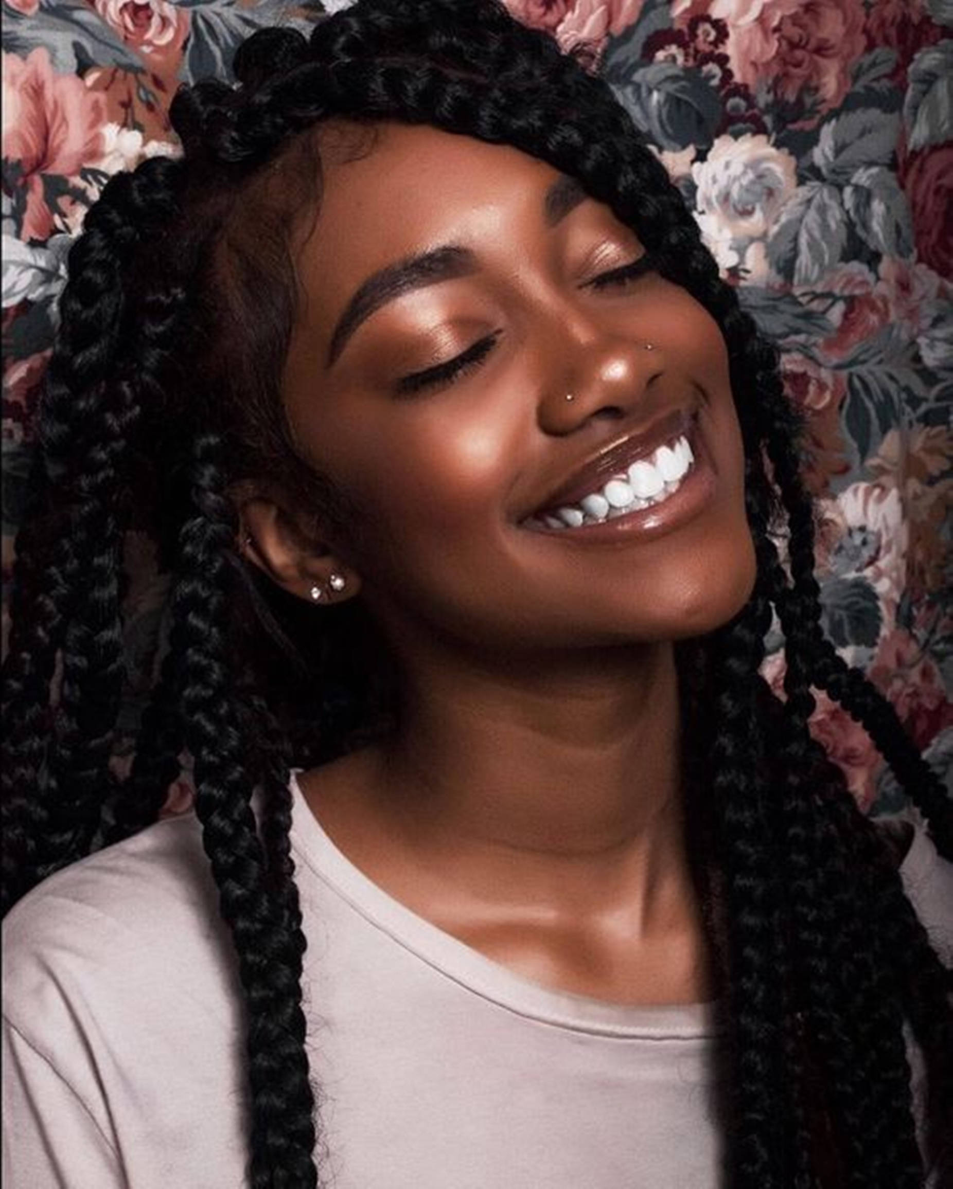 Beautiful Black Woman White Teeth