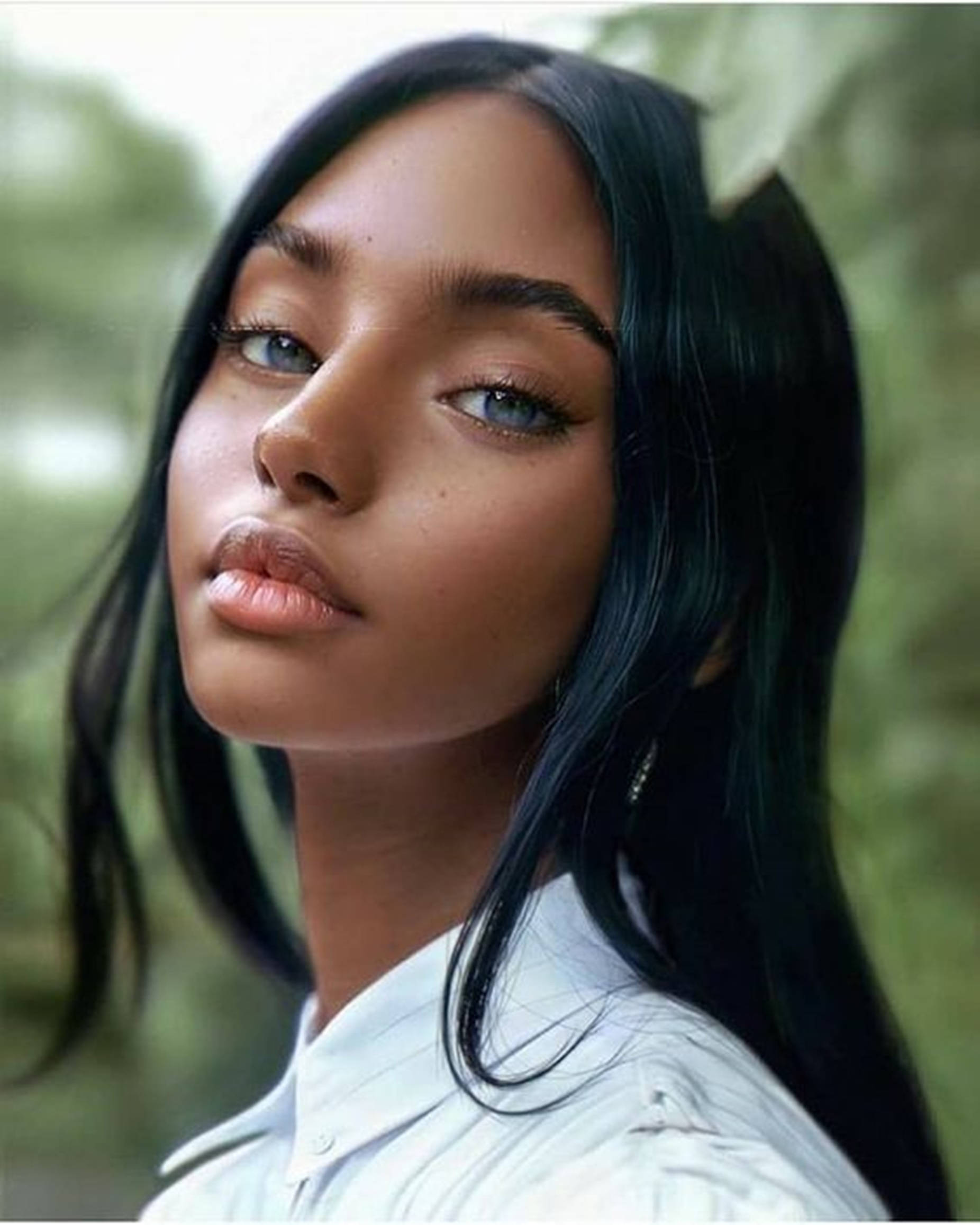 Beautiful Black Woman With Blue Eyes