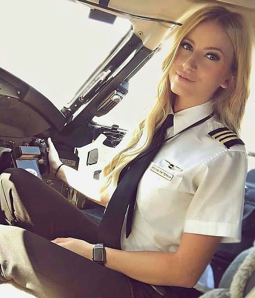 Beautiful Blonde Female Pilot Background
