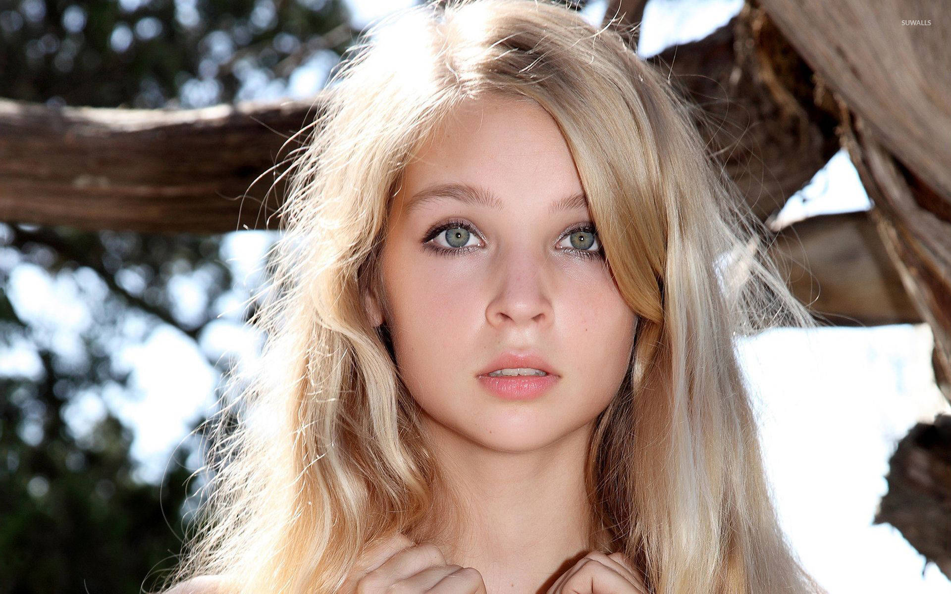 Beautiful Blonde With Long Hair Background