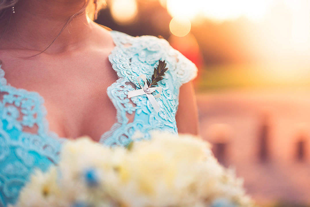 Beautiful Blue Bridesmaid Dress Up-close