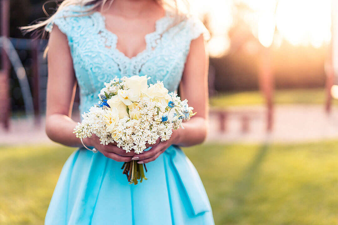 Beautiful Blue Bridesmaid Wedding Dress