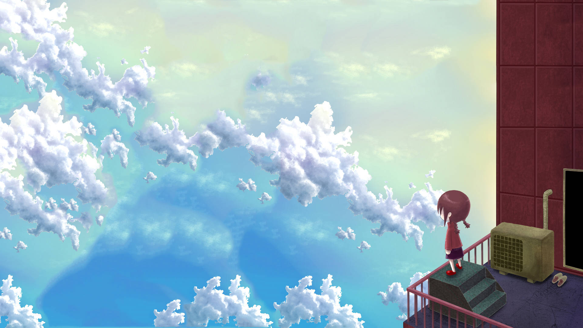 Beautiful Blue Sky Cartoon Background