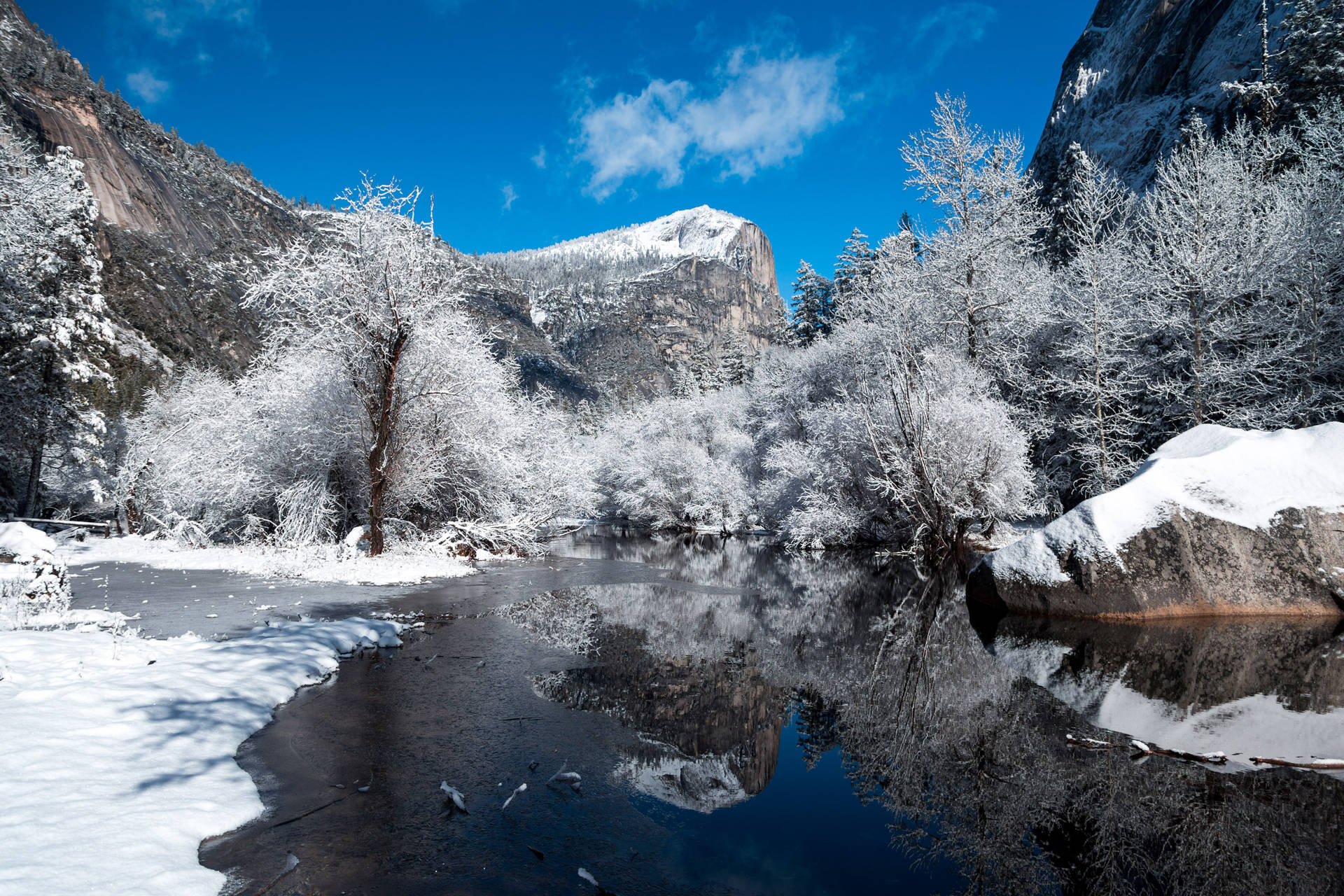 Beautiful Blue Sky In Winter