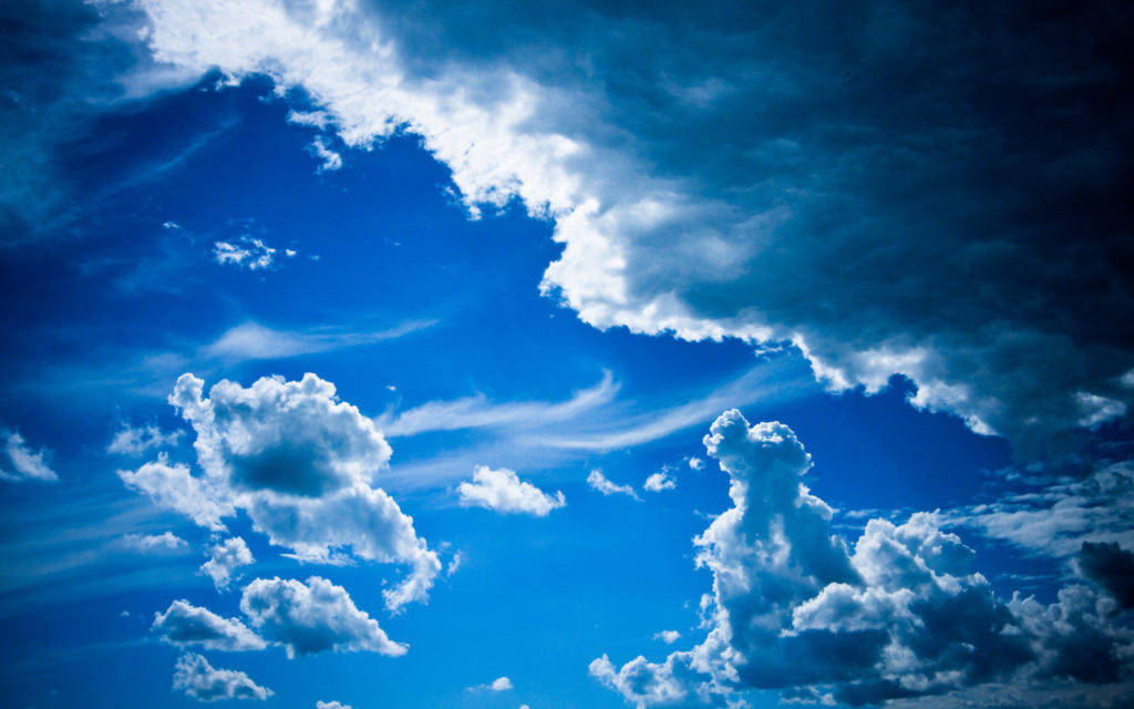 Beautiful Blue Sky With Overcast Background