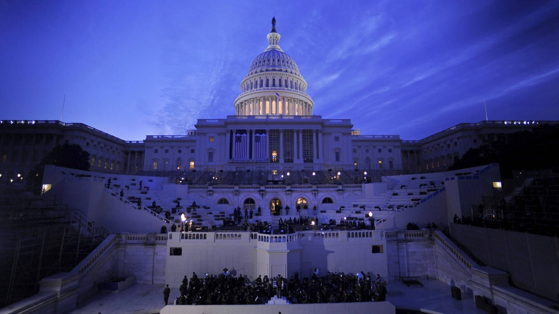 Beautiful Capitol Hill At Night Background