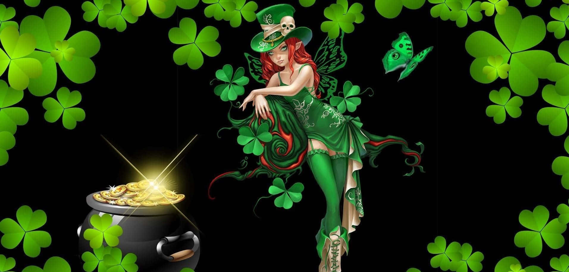 Beautiful Celtic Irish Leprechaun Background