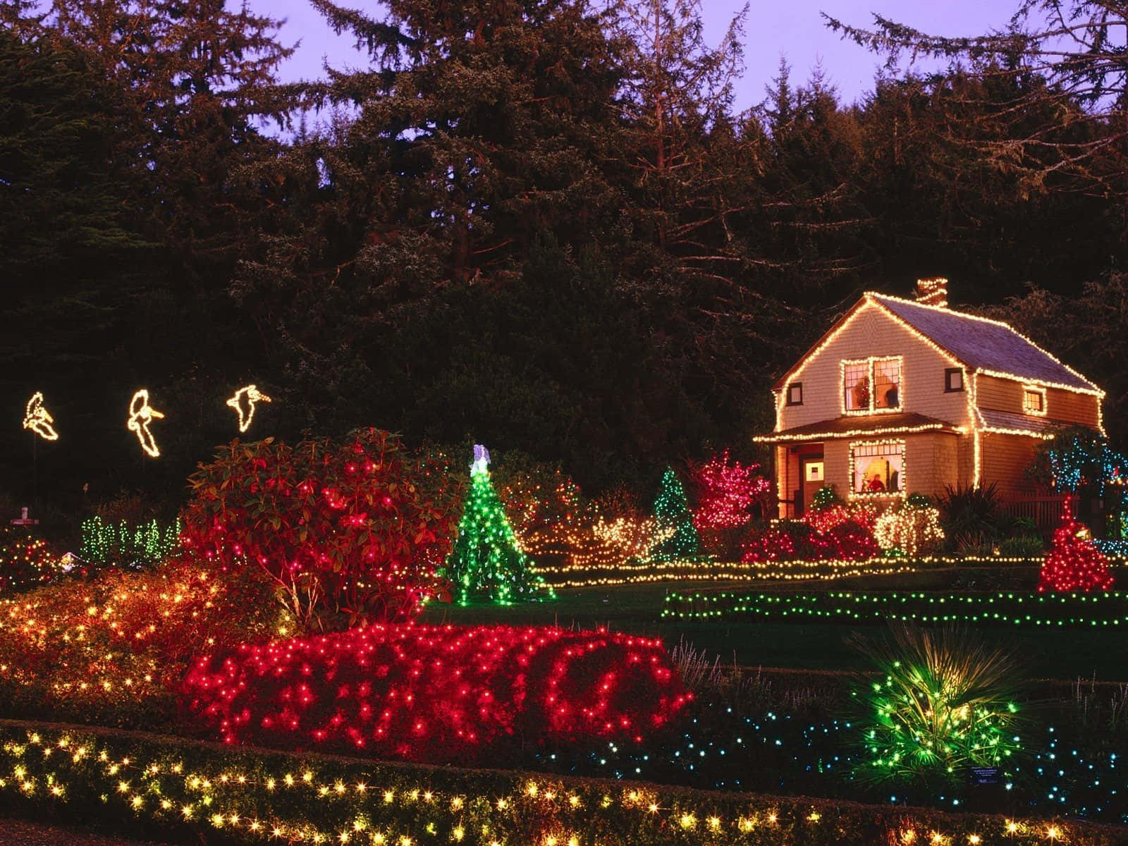 Beautiful Christmas Desktop House Background