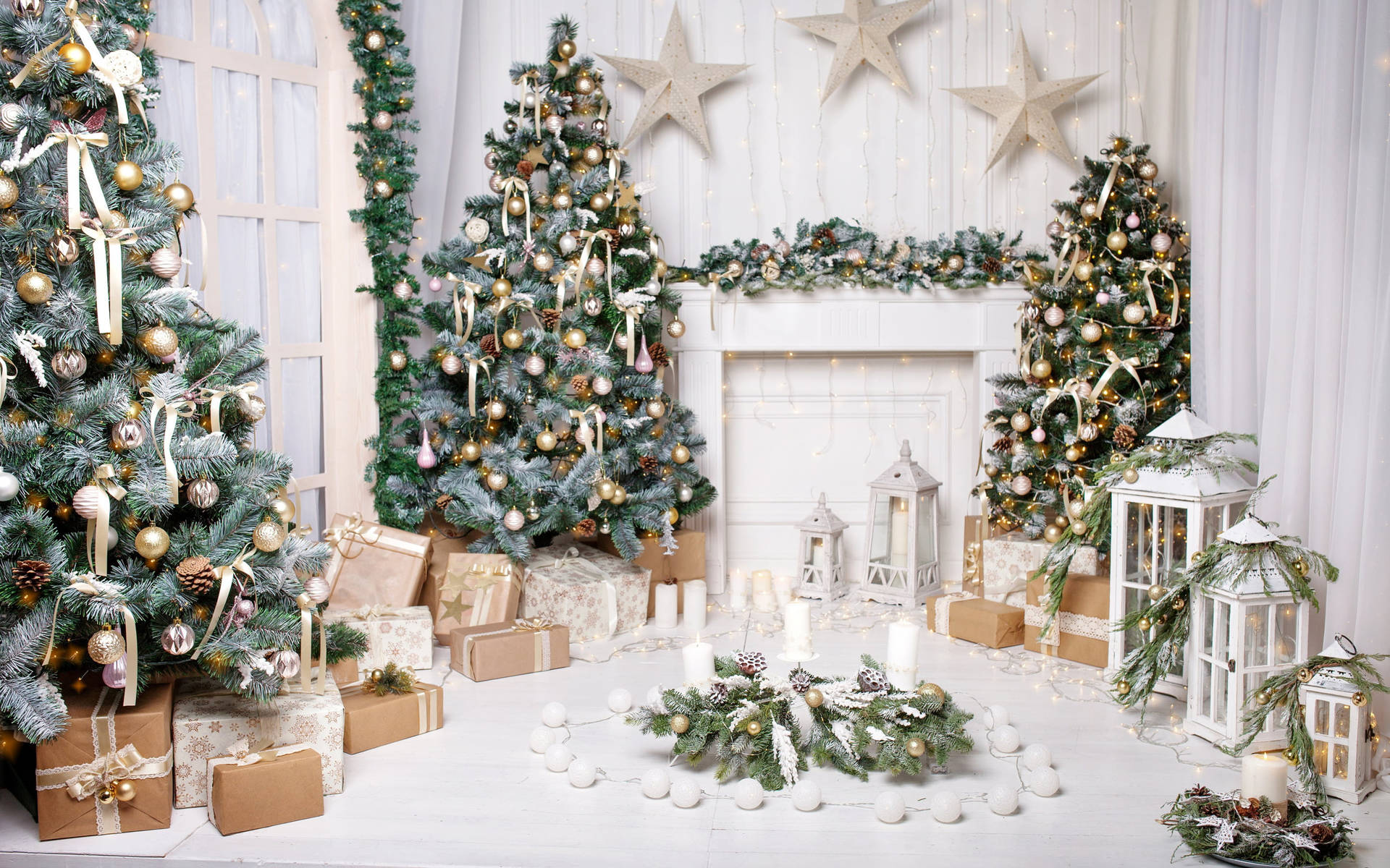 Beautiful Christmas Theme In White Background