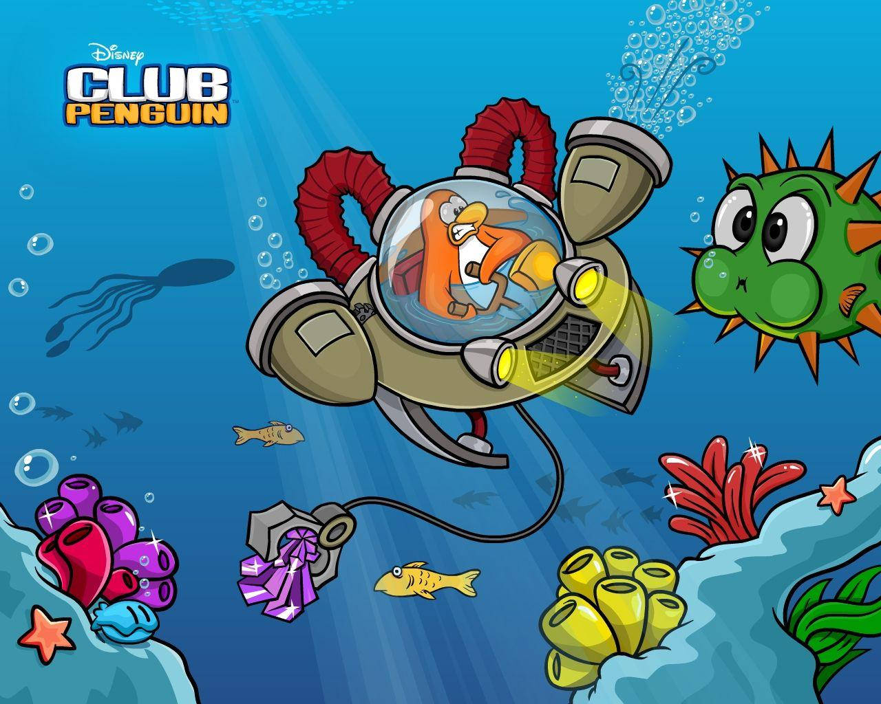 Beautiful Club Penguin Underwater Background