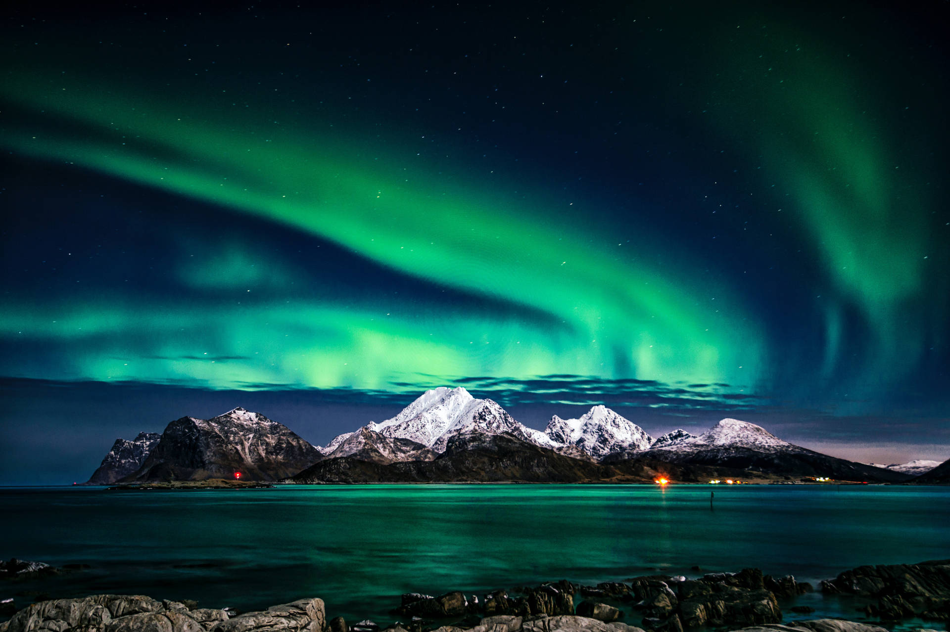 Beautiful Cool Northern Lights Background