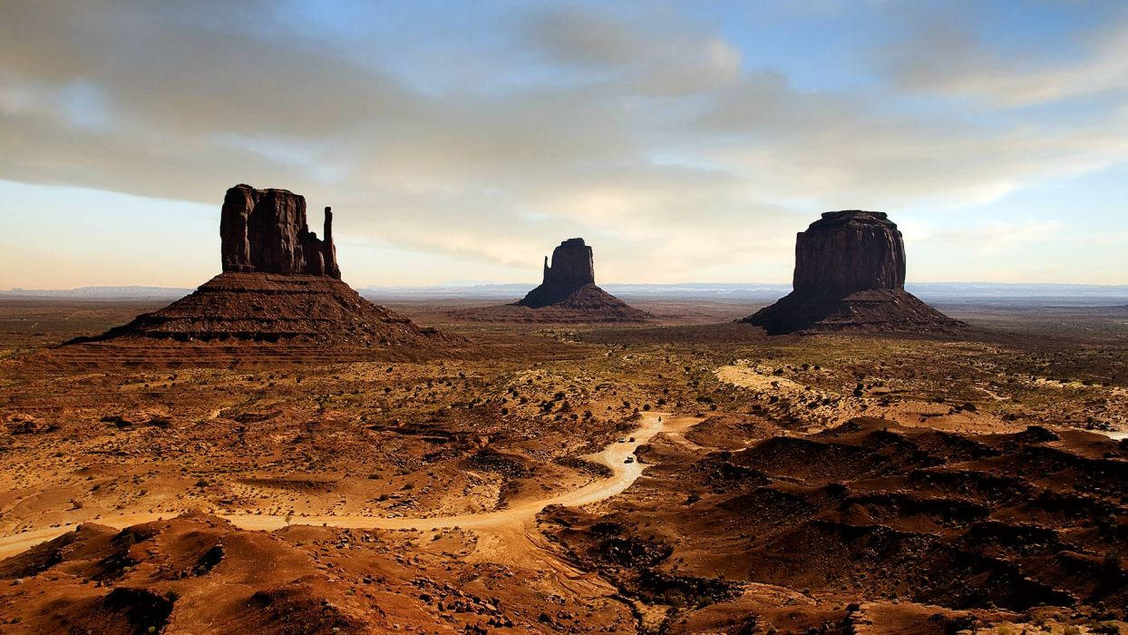 Beautiful Day At Monument Valley Background