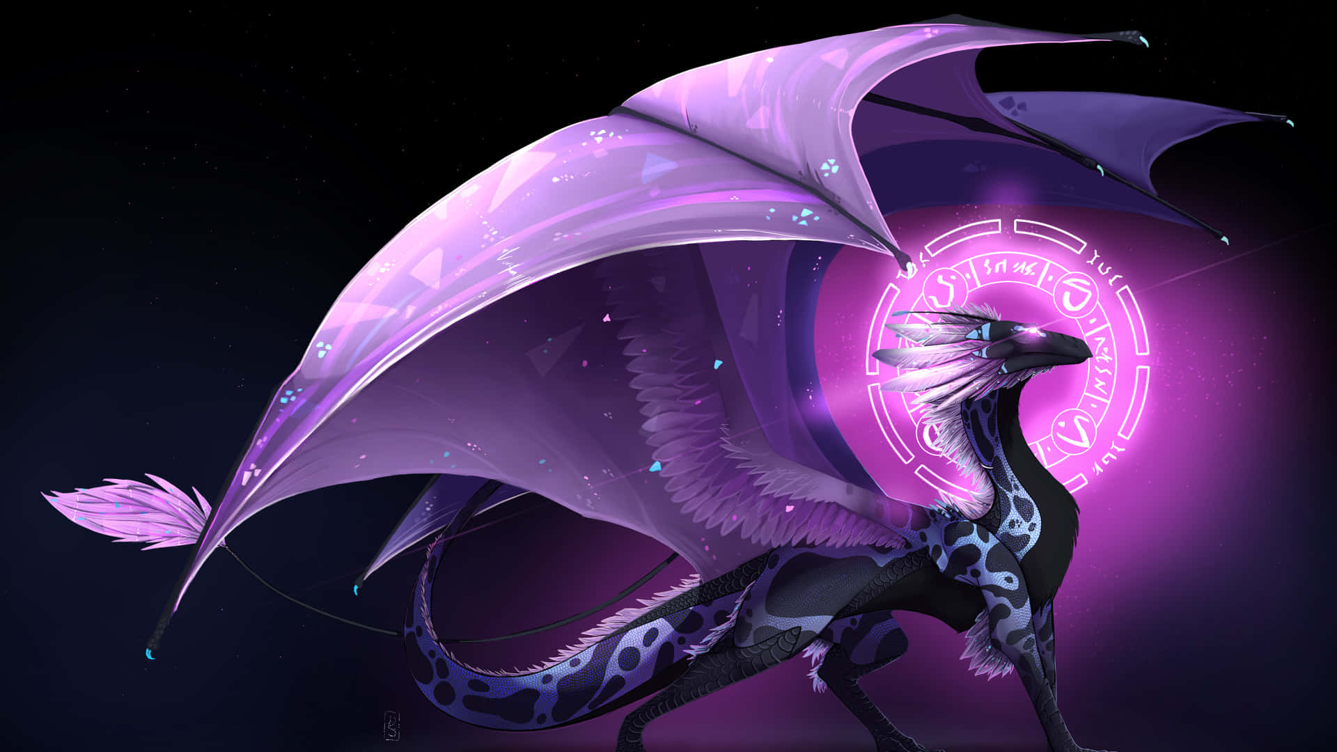 Beautiful Dragon With Purple Wings