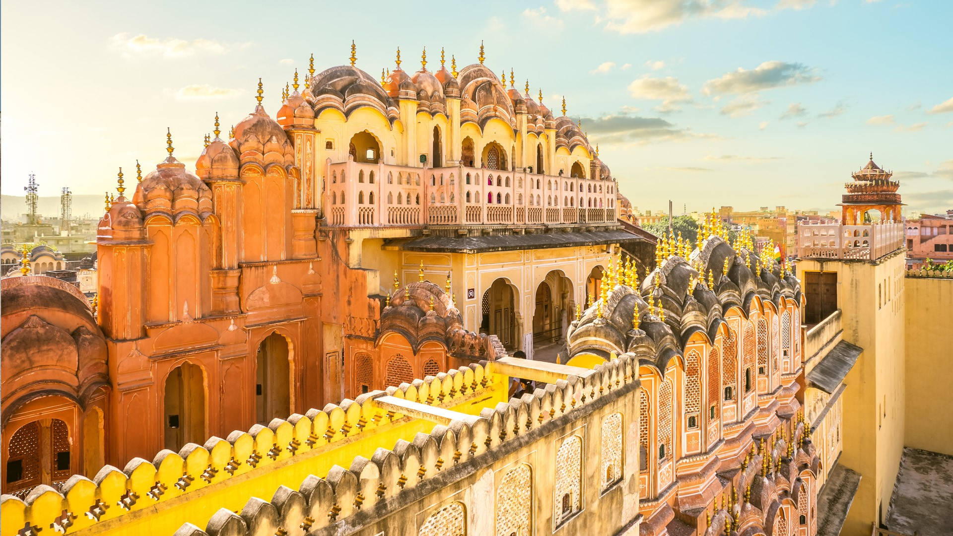 Beautiful Façade Hawa Mahal Jaipur Background