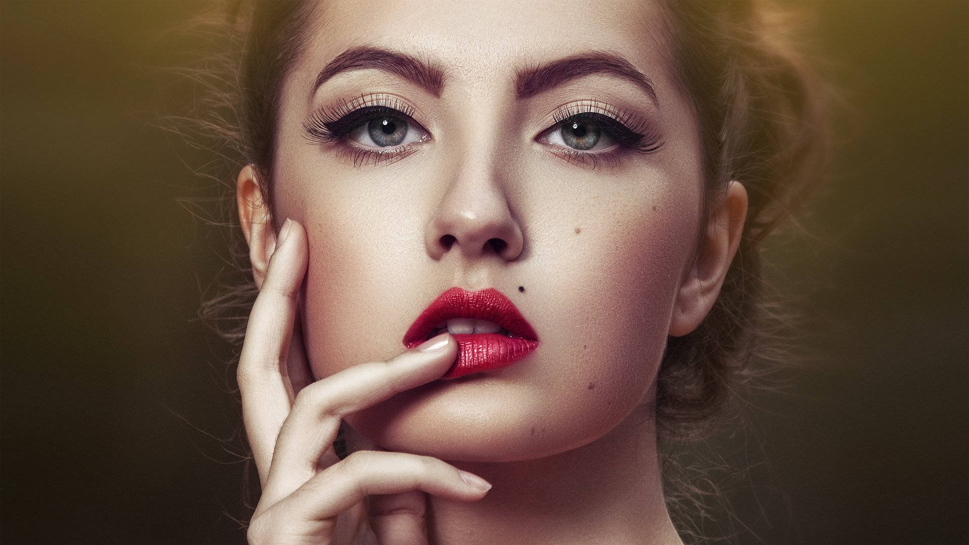 Beautiful Face Model Portrait Background