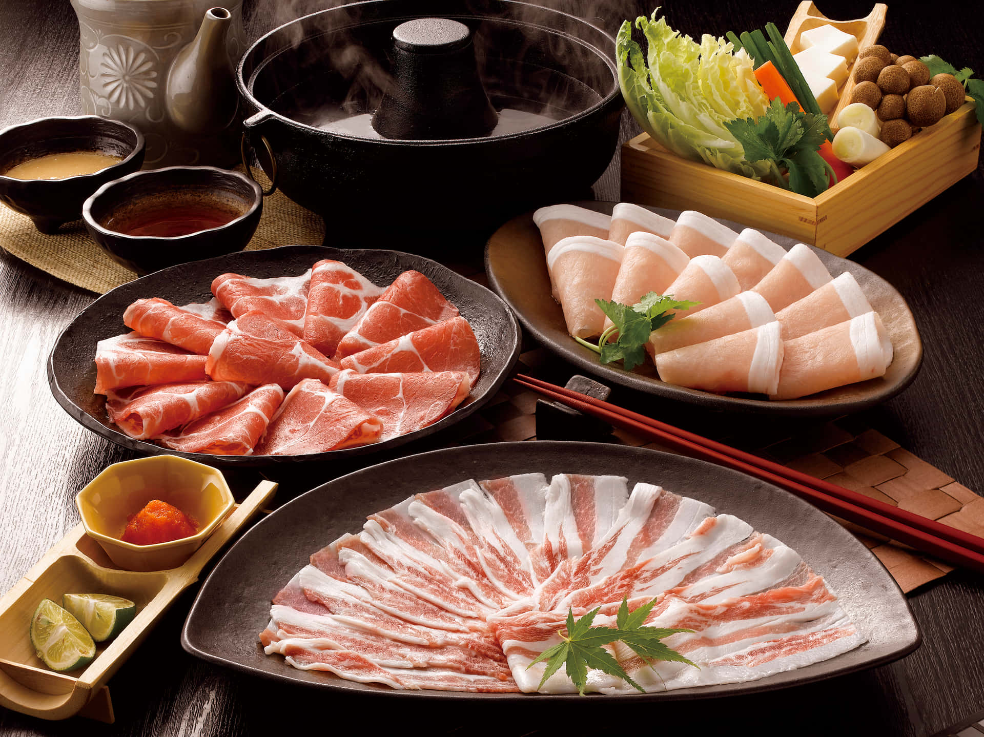 Beautiful Food Aesthetic Shabu-shabu Background