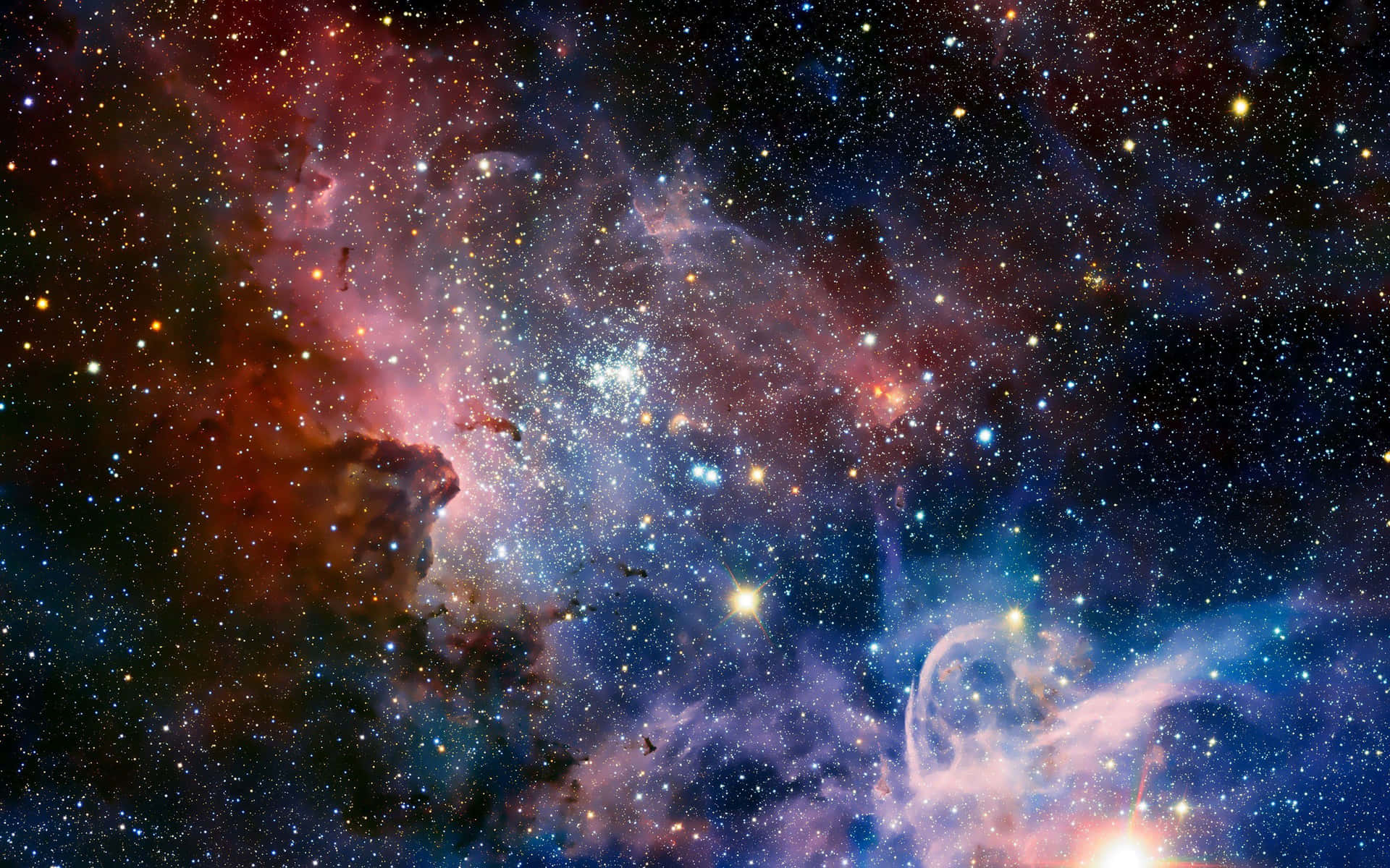Beautiful Galaxy Full Of Colorful Stars Background