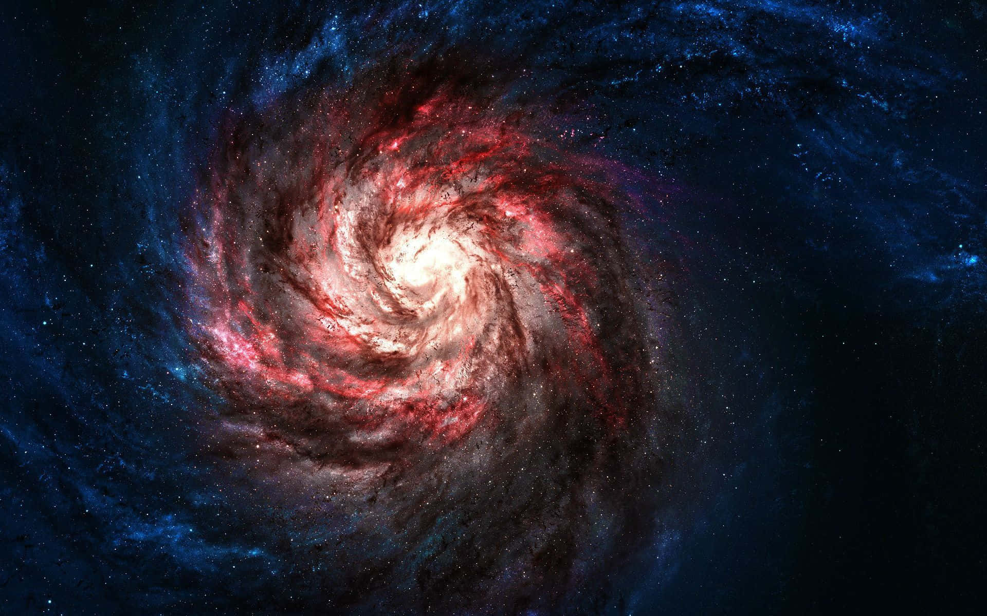 Beautiful Galaxy With A Red Vortex Background