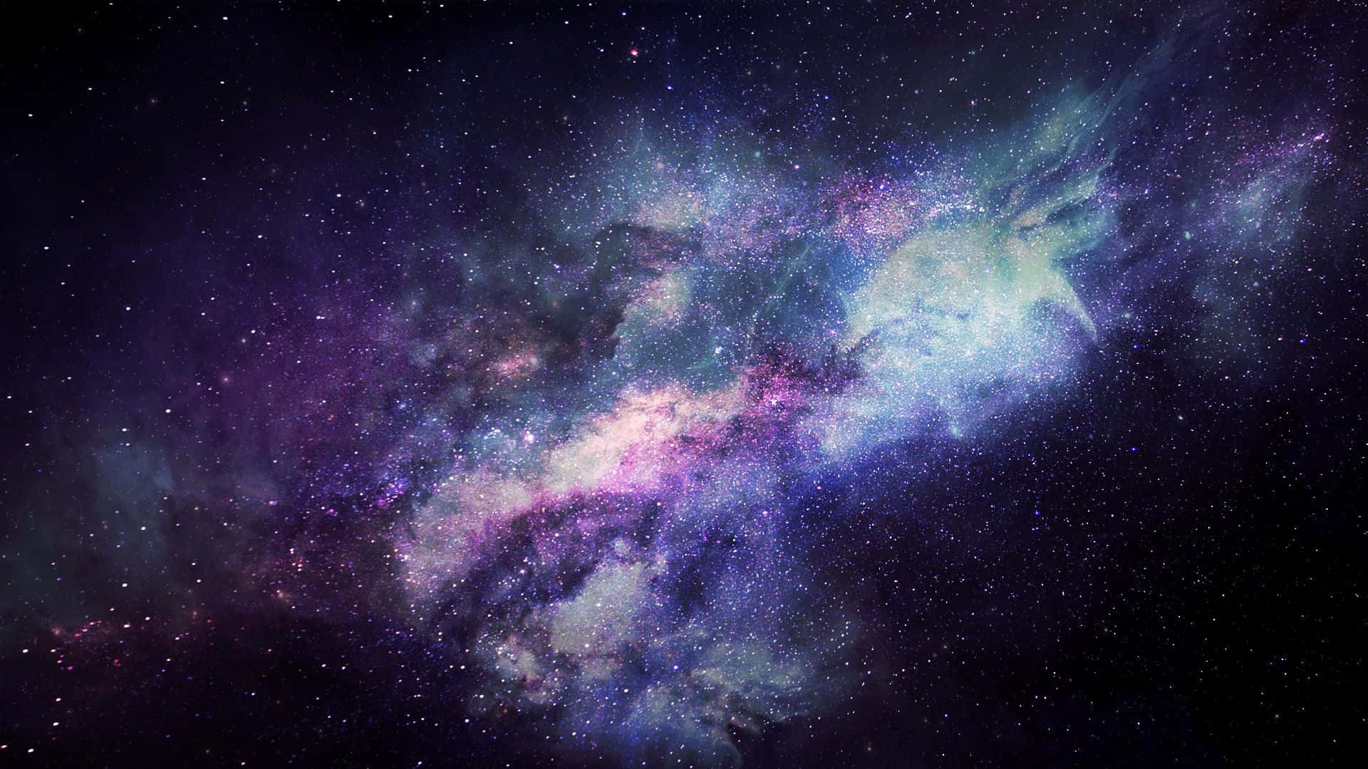 Beautiful Galaxy With Hazy Nebula Clouds Background