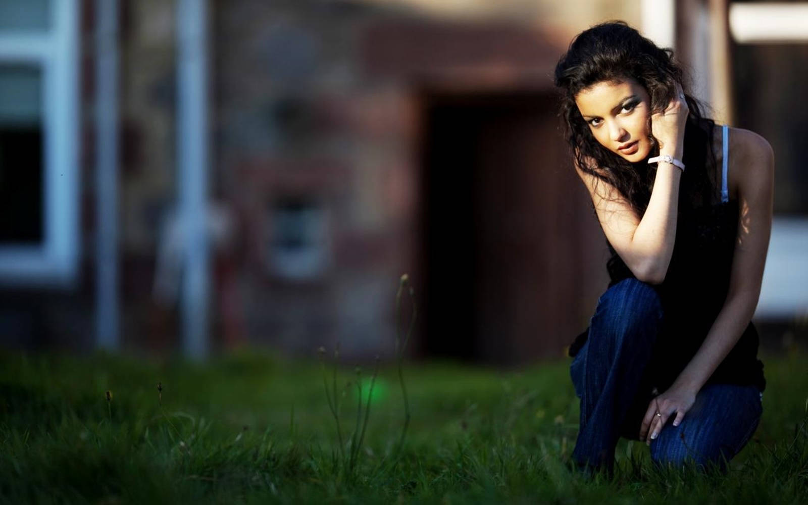 Beautiful Girl At Golden Hour Background