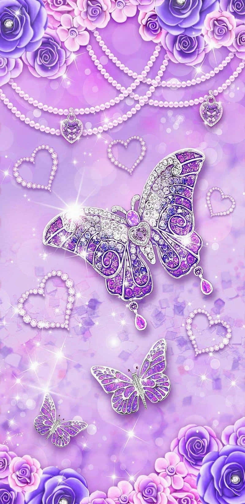 Beautiful Glitter Butterfly With Vibrant Colors Background