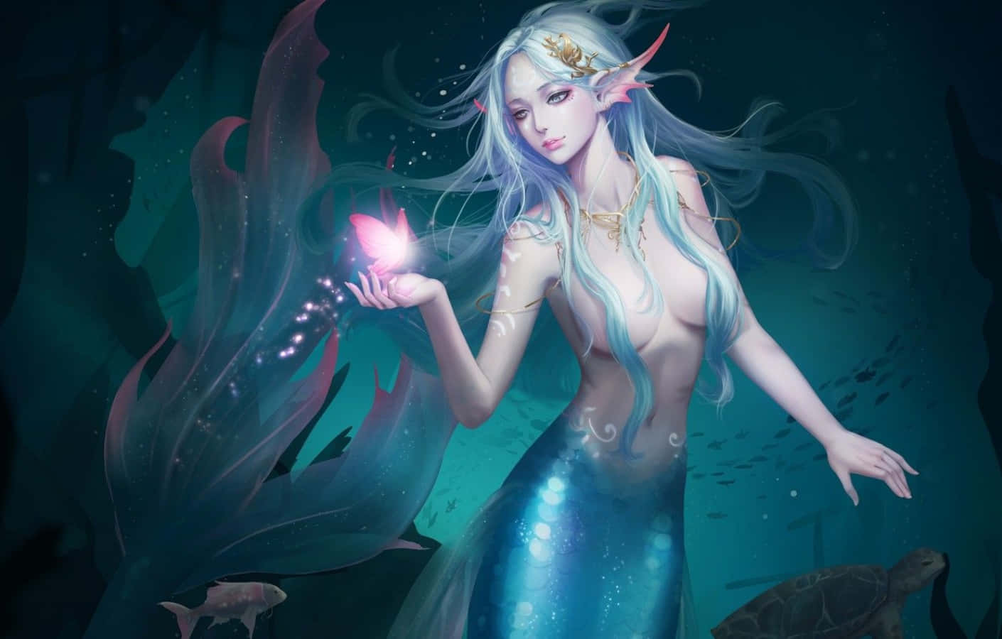 Beautiful Goddess Mermaid Background