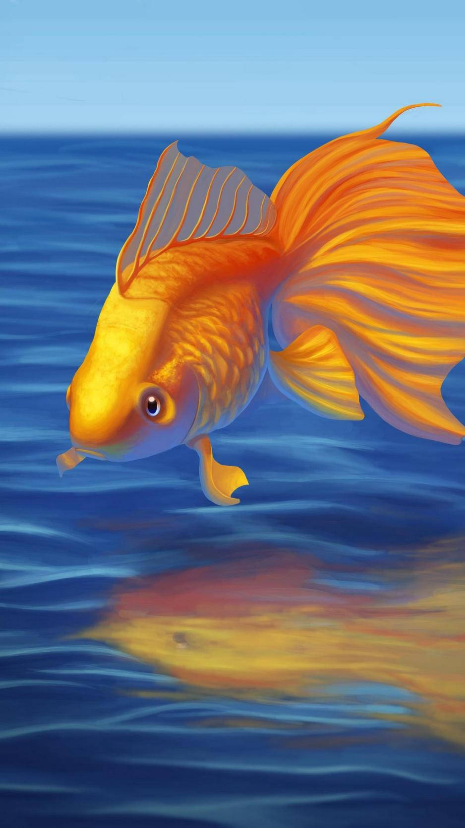 Beautiful Goldfish Art Background