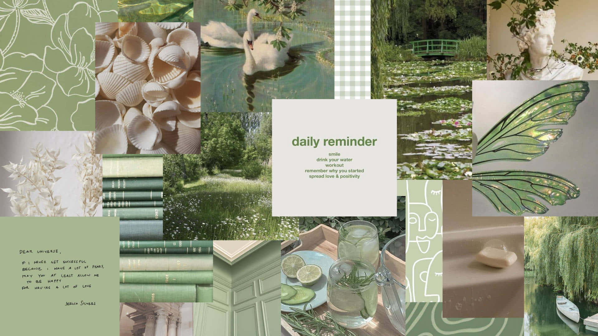 Beautiful Green Sage Aesthetic Collage